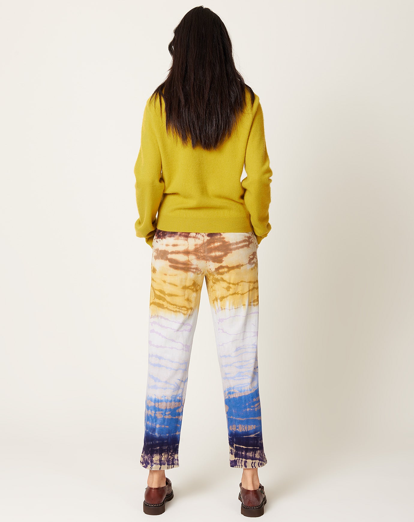 Raquel Allegra Brooke Pant in Rainbow Hues Tie Dye