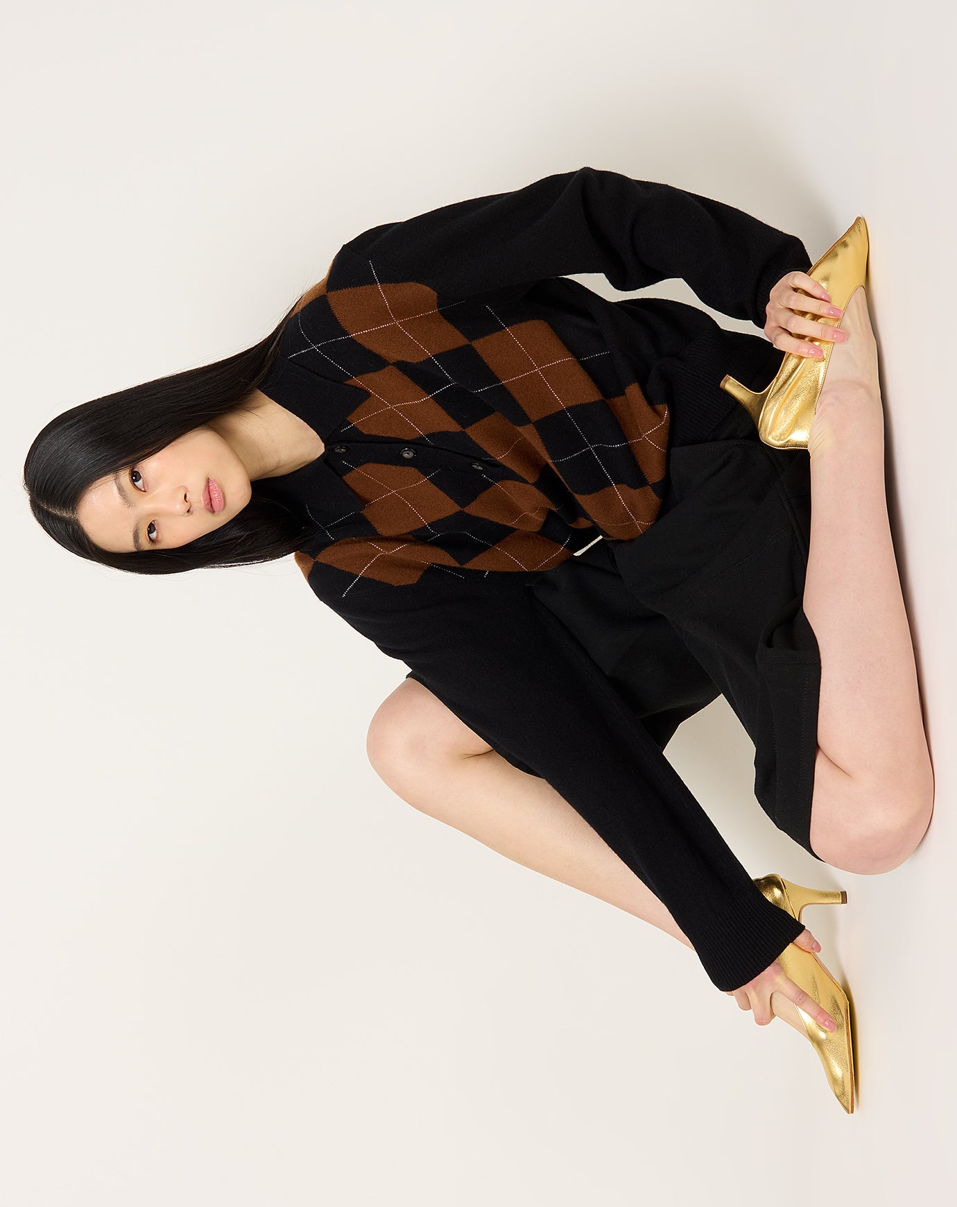 Róhe Compact Knitted Check Polo