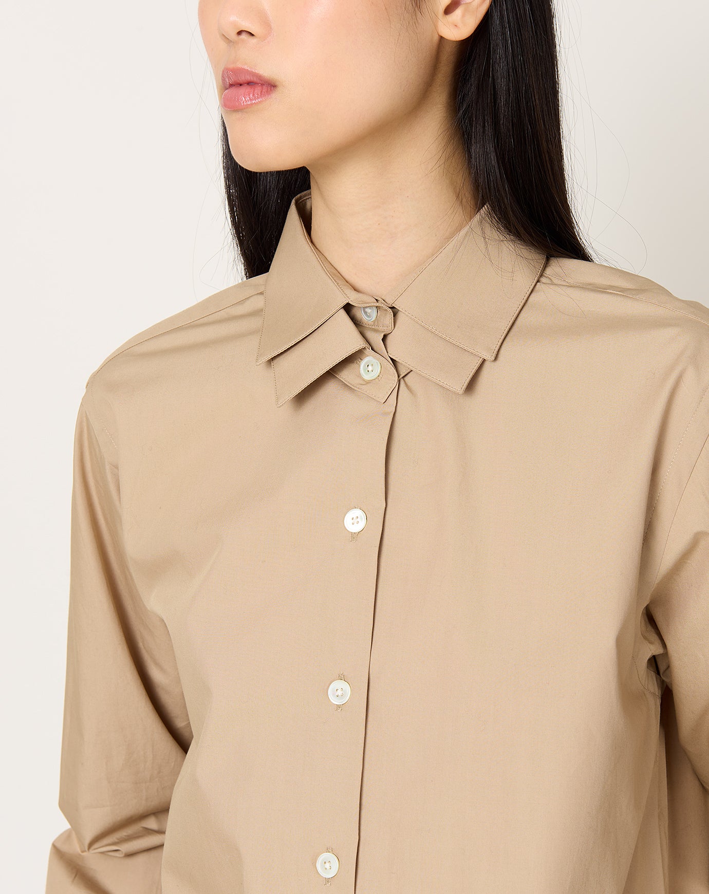 Róhe Double Collar Shirt in Wheat