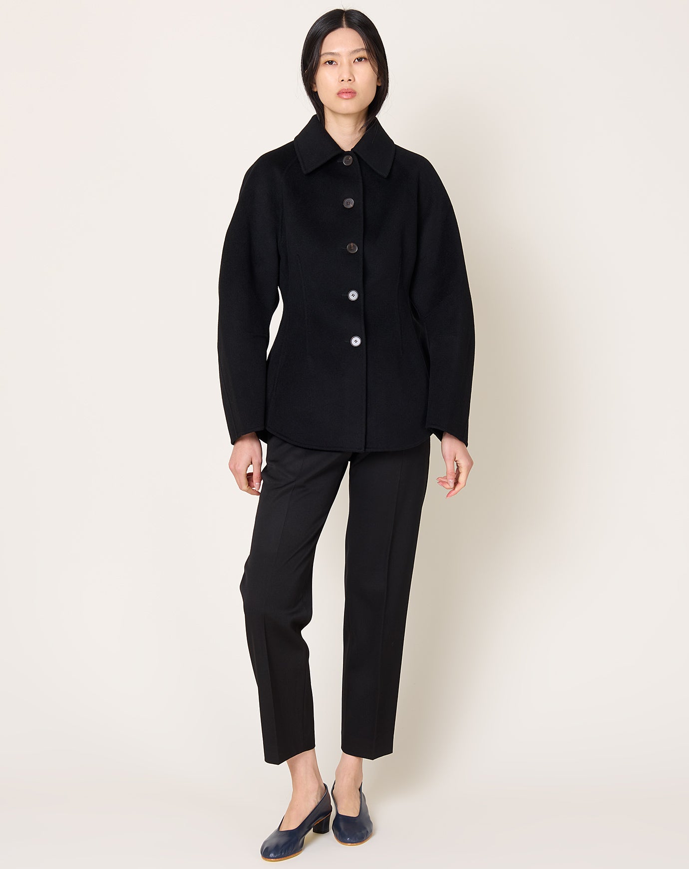Róhe Double-faced Sculptural Jacket in Black