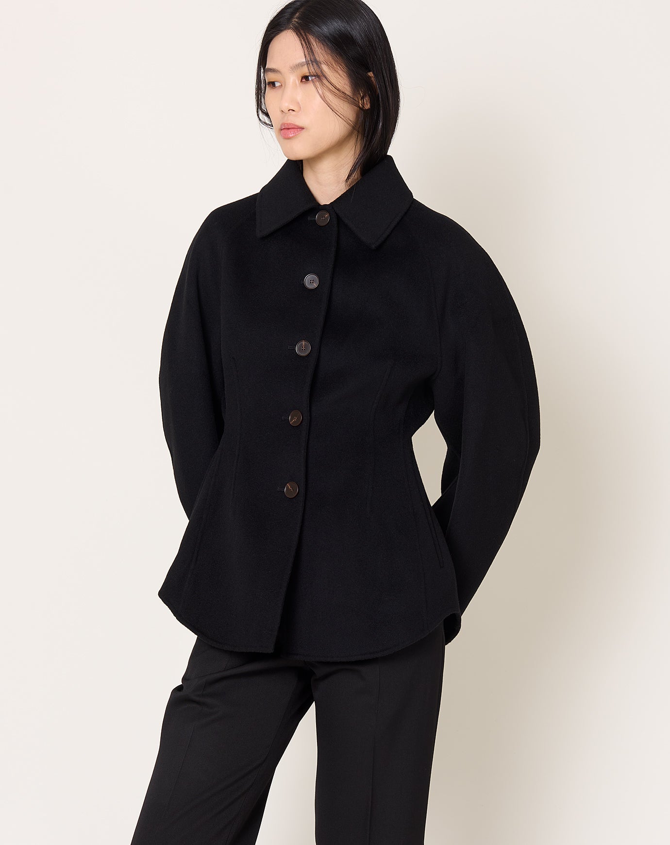 Róhe Double-faced Sculptural Jacket in Black