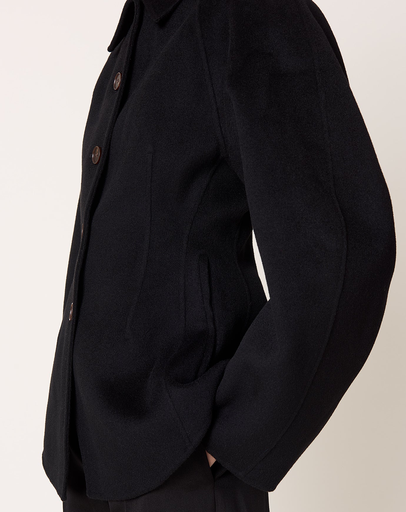 Róhe Double-faced Sculptural Jacket in Black