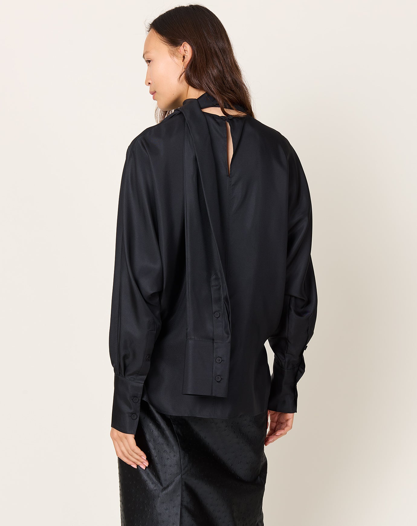 Róhe Foulard Silk Top in Black