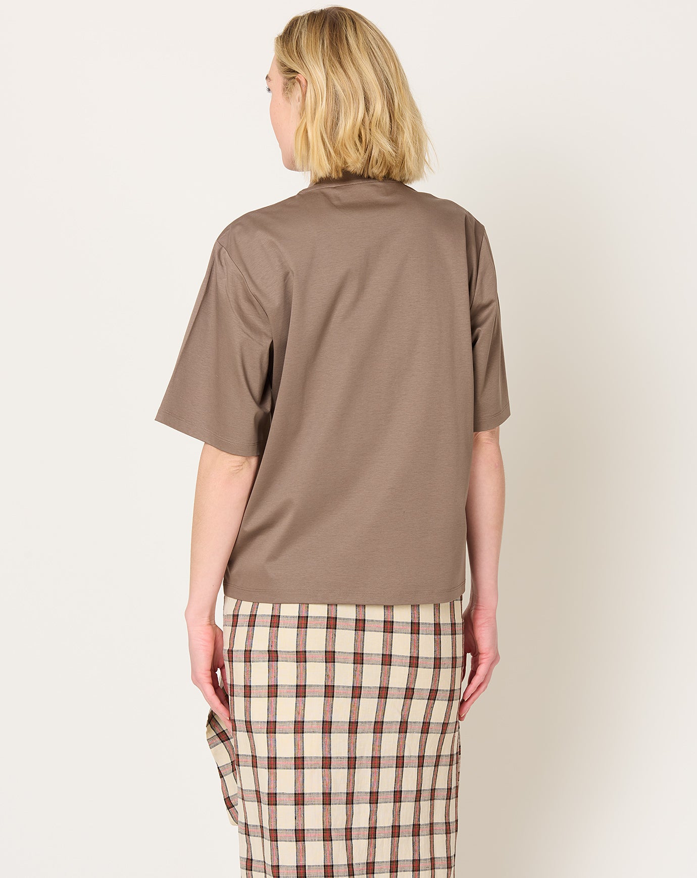 Róhe Oversized Cotton Silk T-Shirt in Taupe