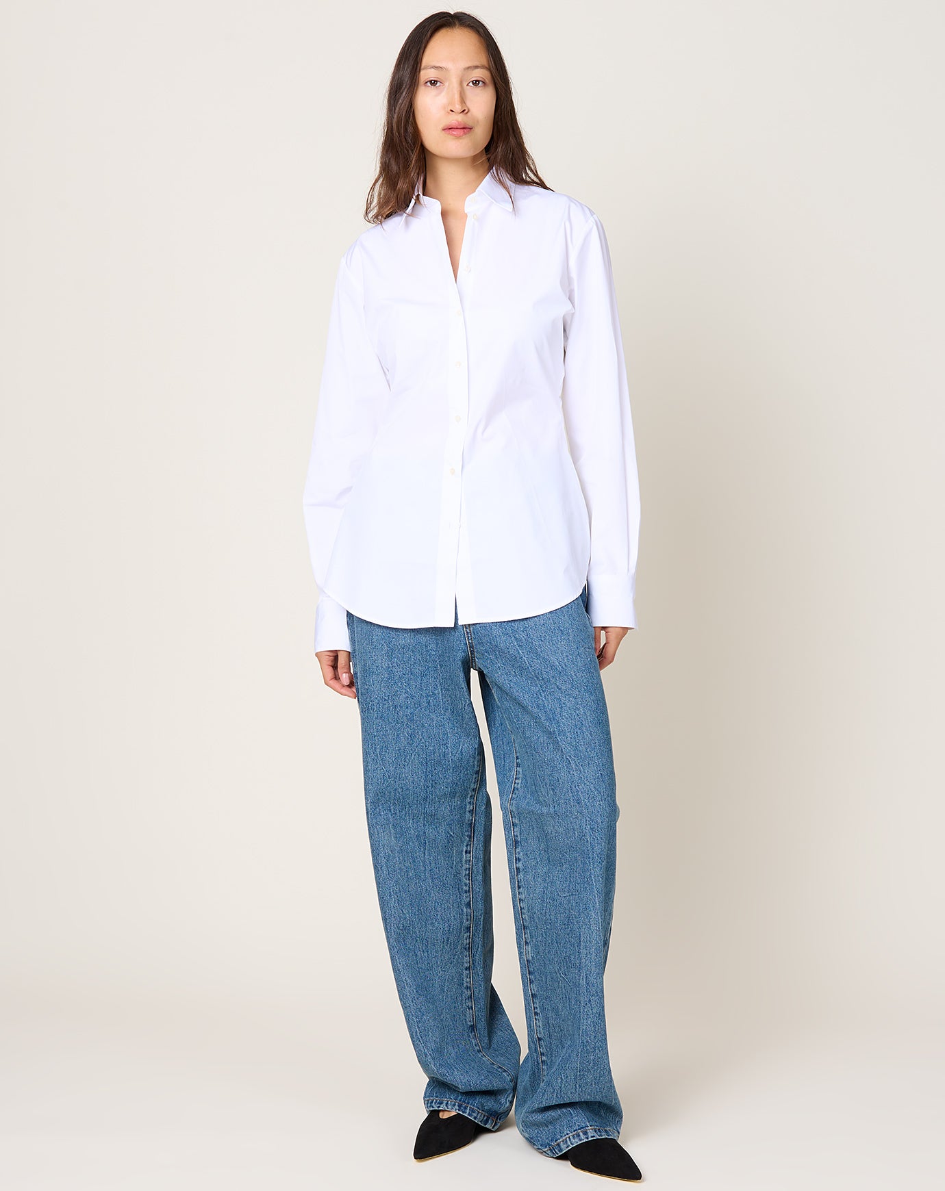 Róhe Poplin Shaped Shirt in Optic White