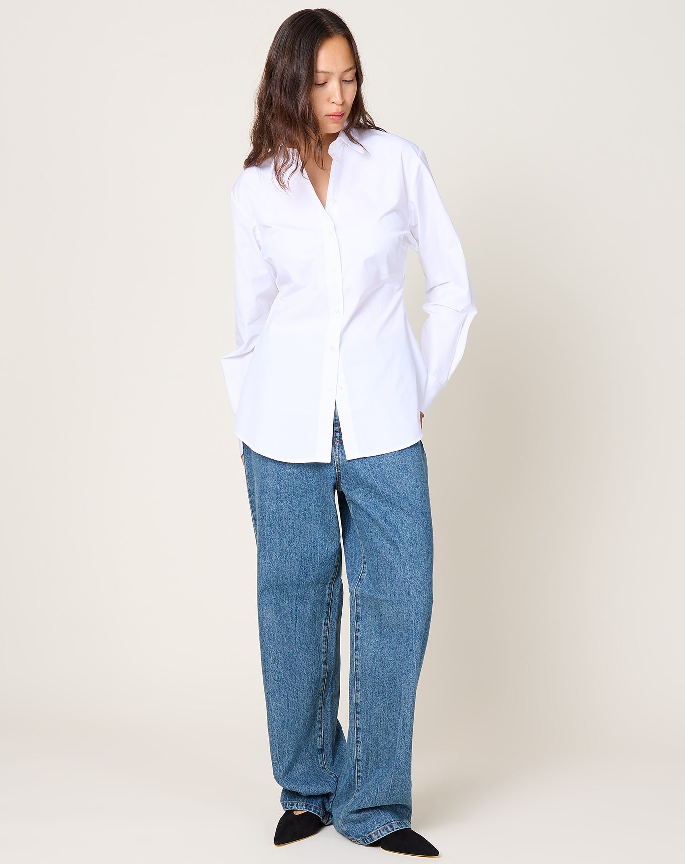 Róhe Poplin Shaped Shirt in Optic White