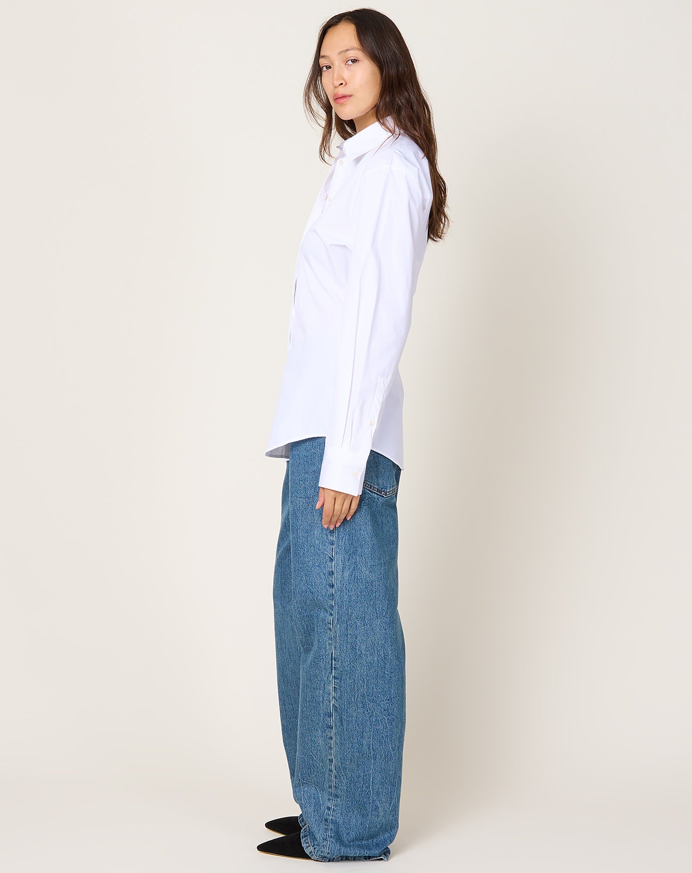 Róhe Poplin Shaped Shirt in Optic White