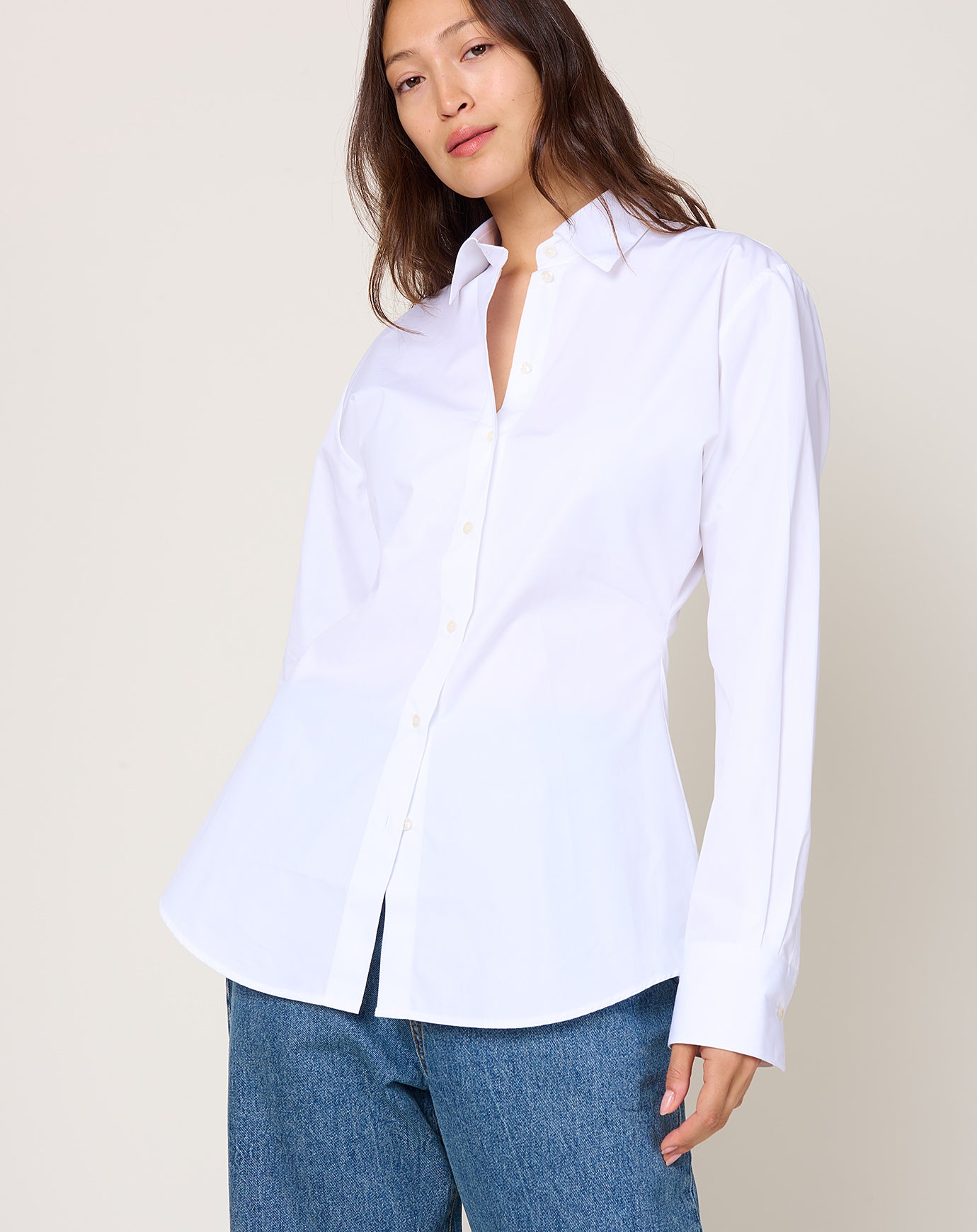 Róhe Poplin Shaped Shirt in Optic White
