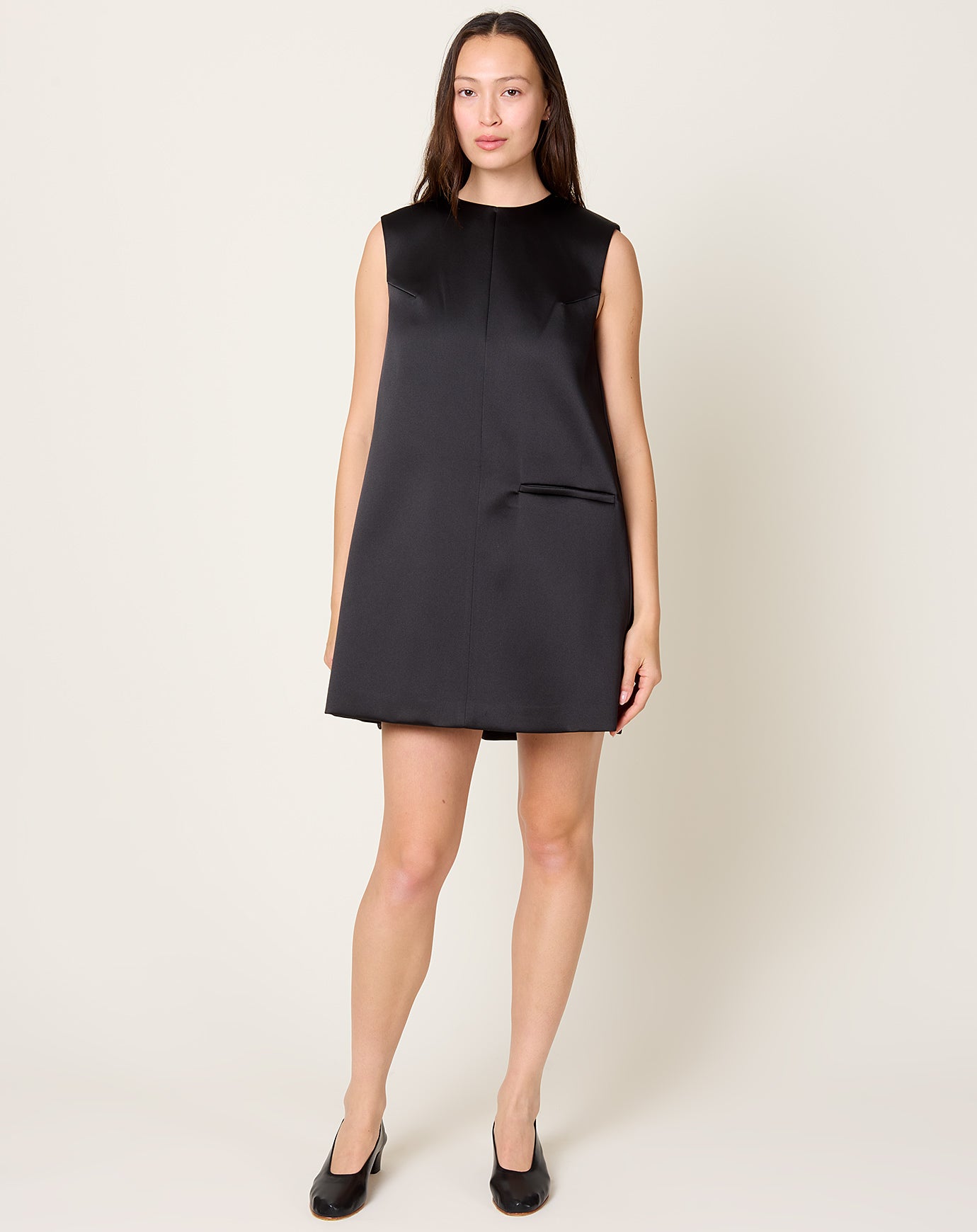 Róhe Sculptural Cape Dress in Black