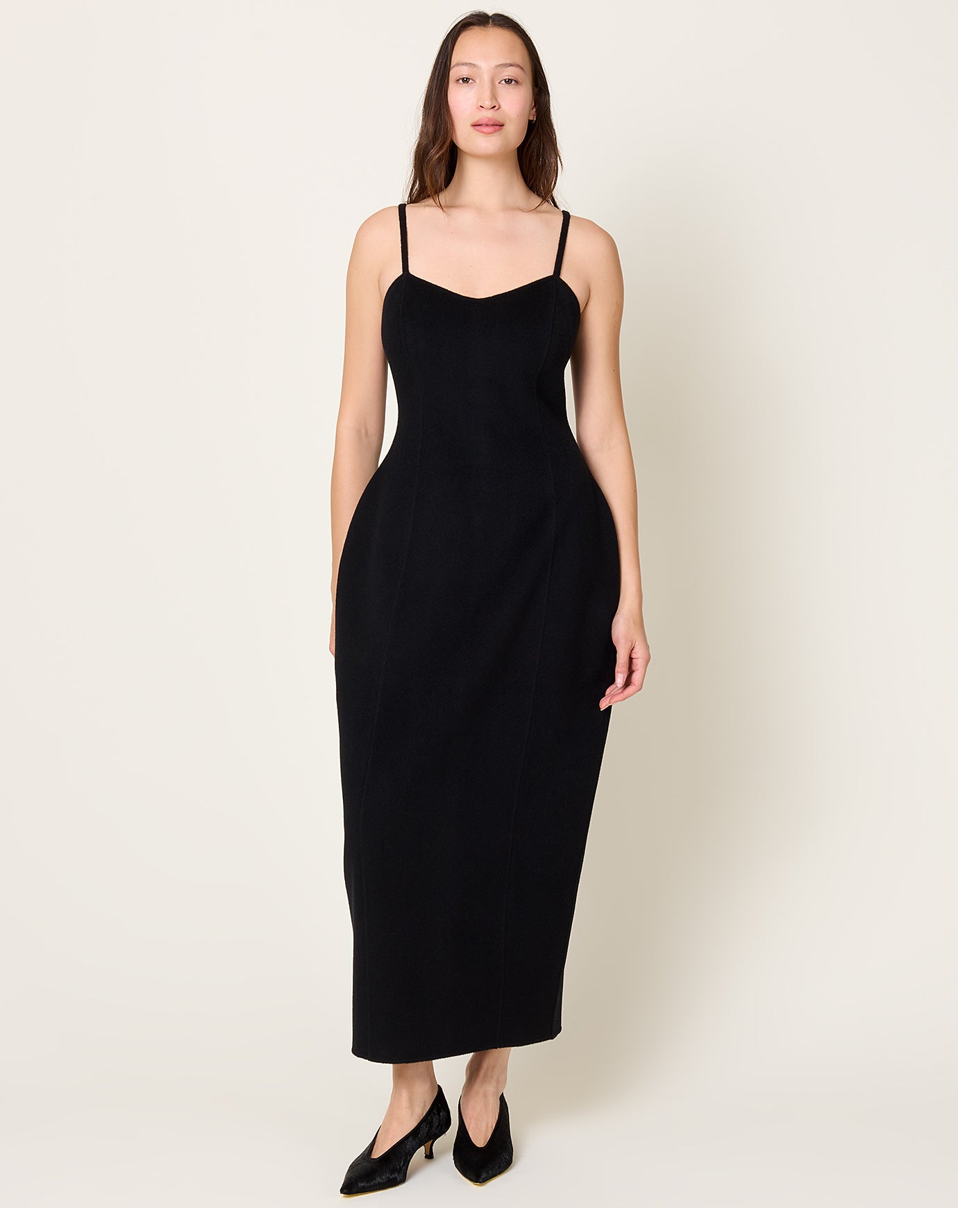 Róhe Sculptural Double-Faced Dress in Black