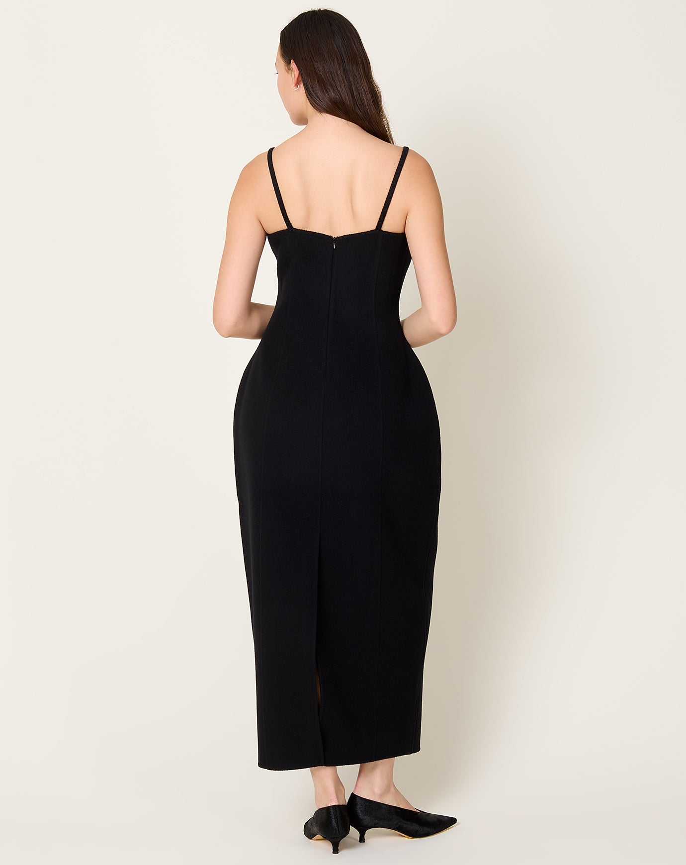 Róhe Sculptural Double-Faced Dress in Black