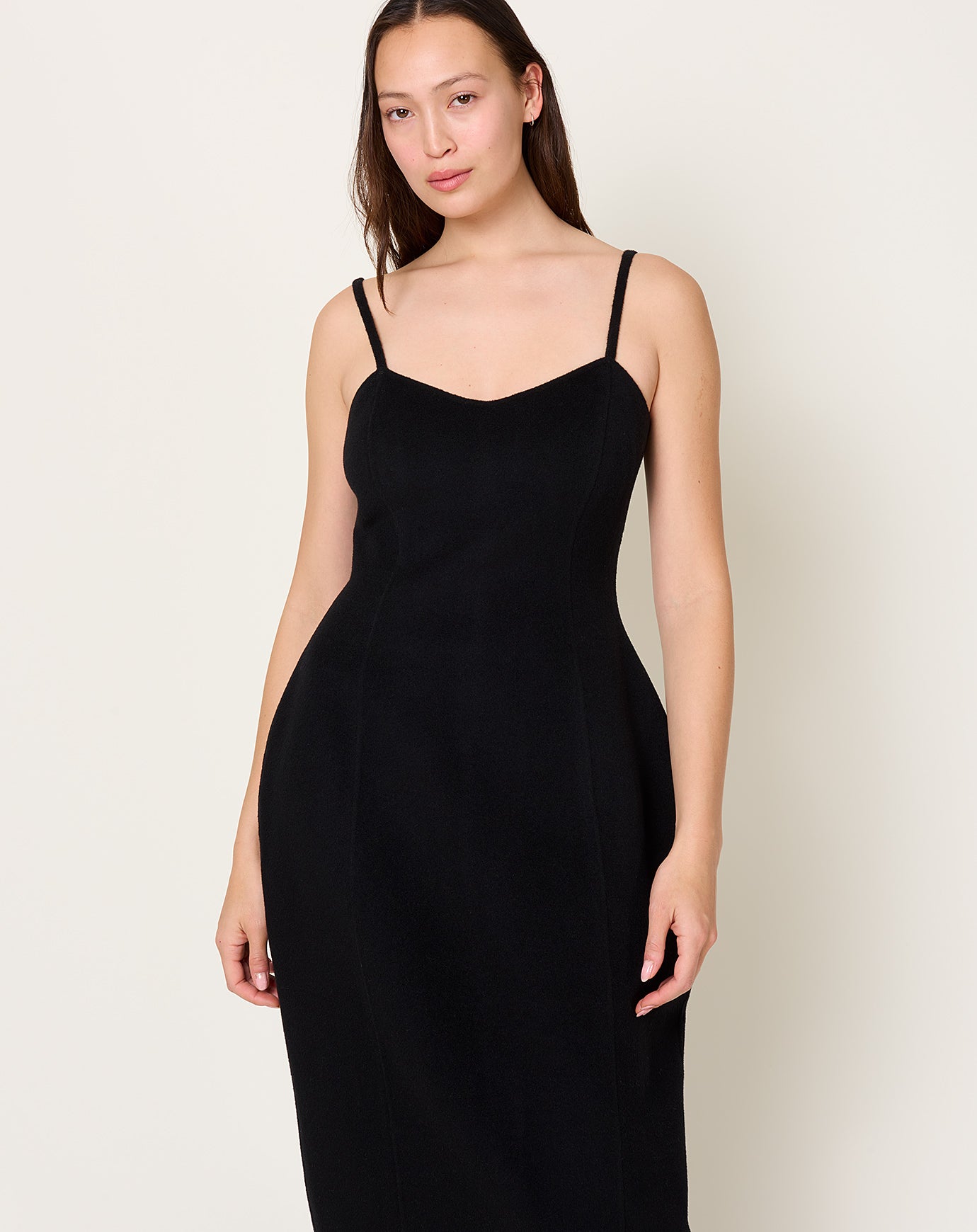 Róhe Sculptural Double-Faced Dress in Black
