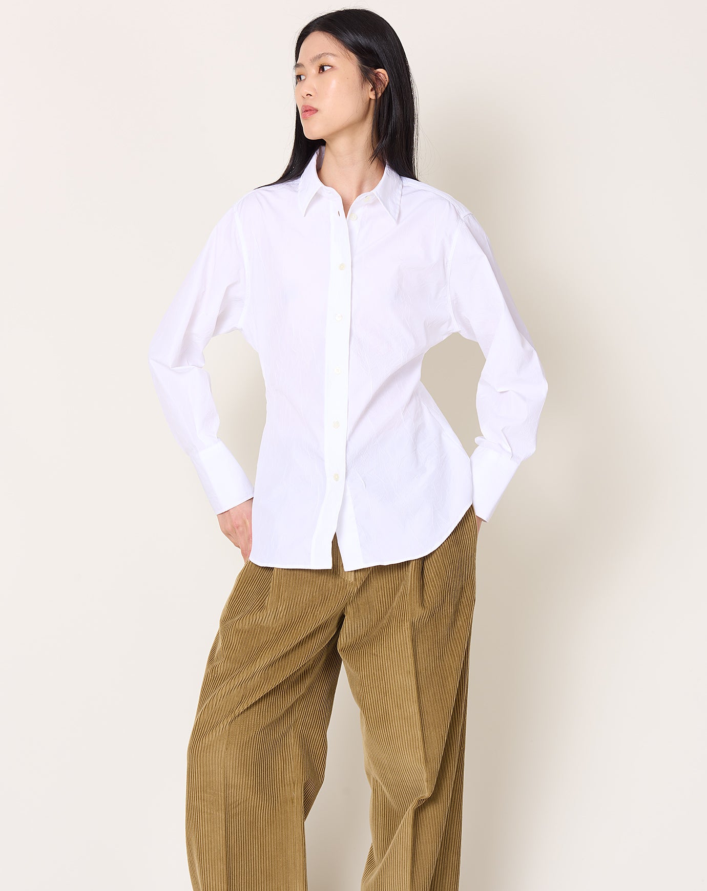 Róhe Shaped Shirt in Optic White