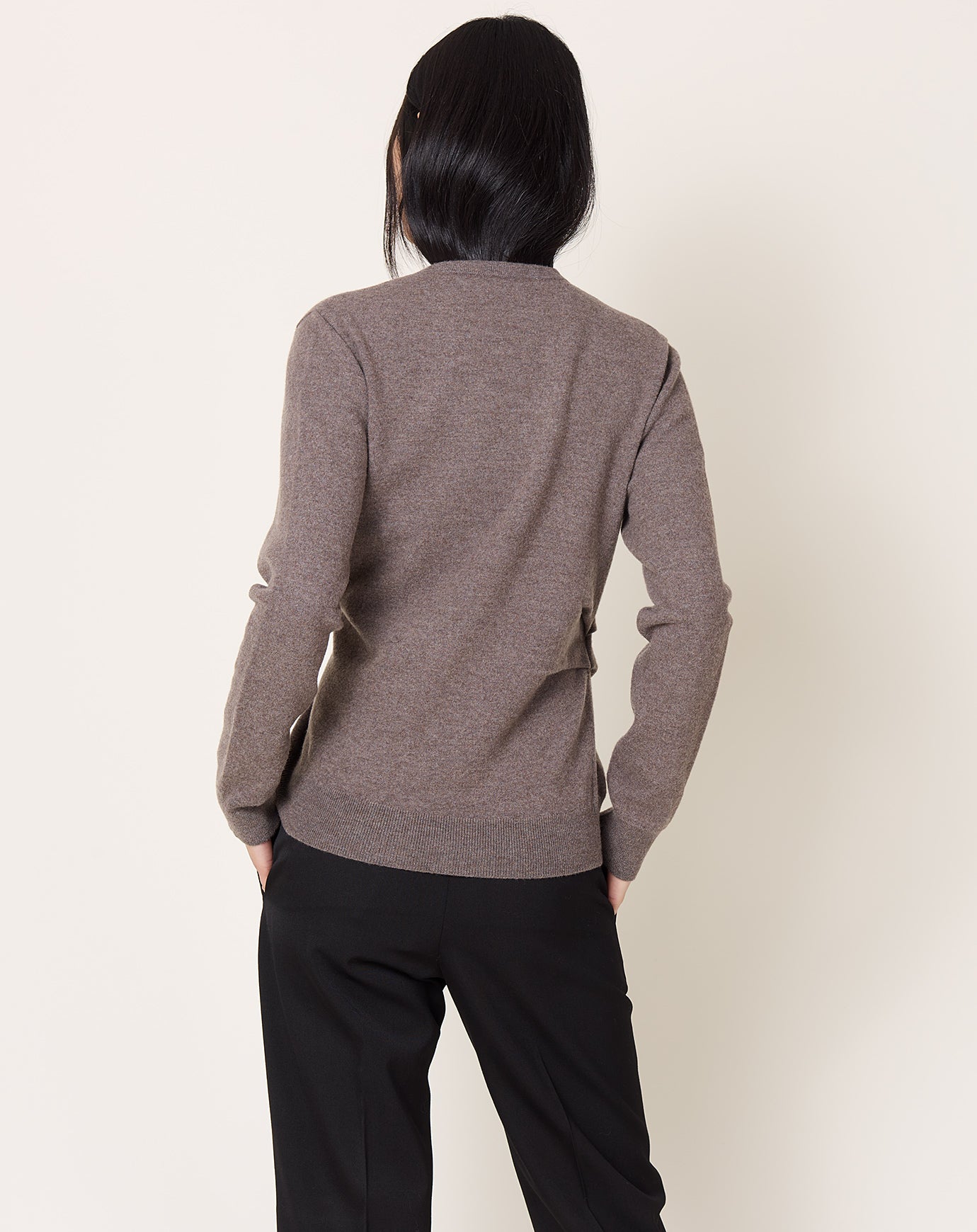 Róhe Twisted Ballet Cardigan in Brown Melange