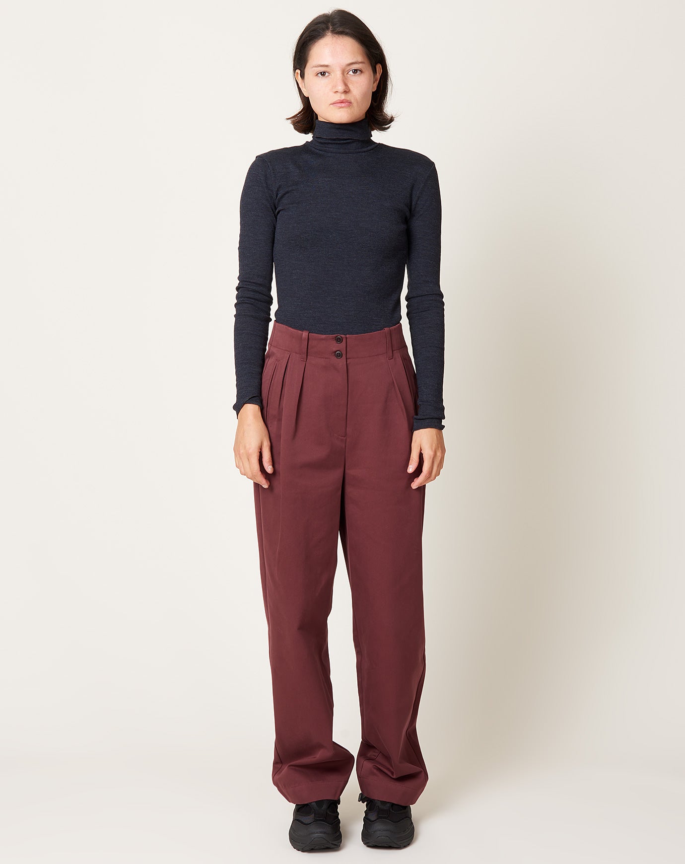 Skall Studio Painter Pants in Burgundy