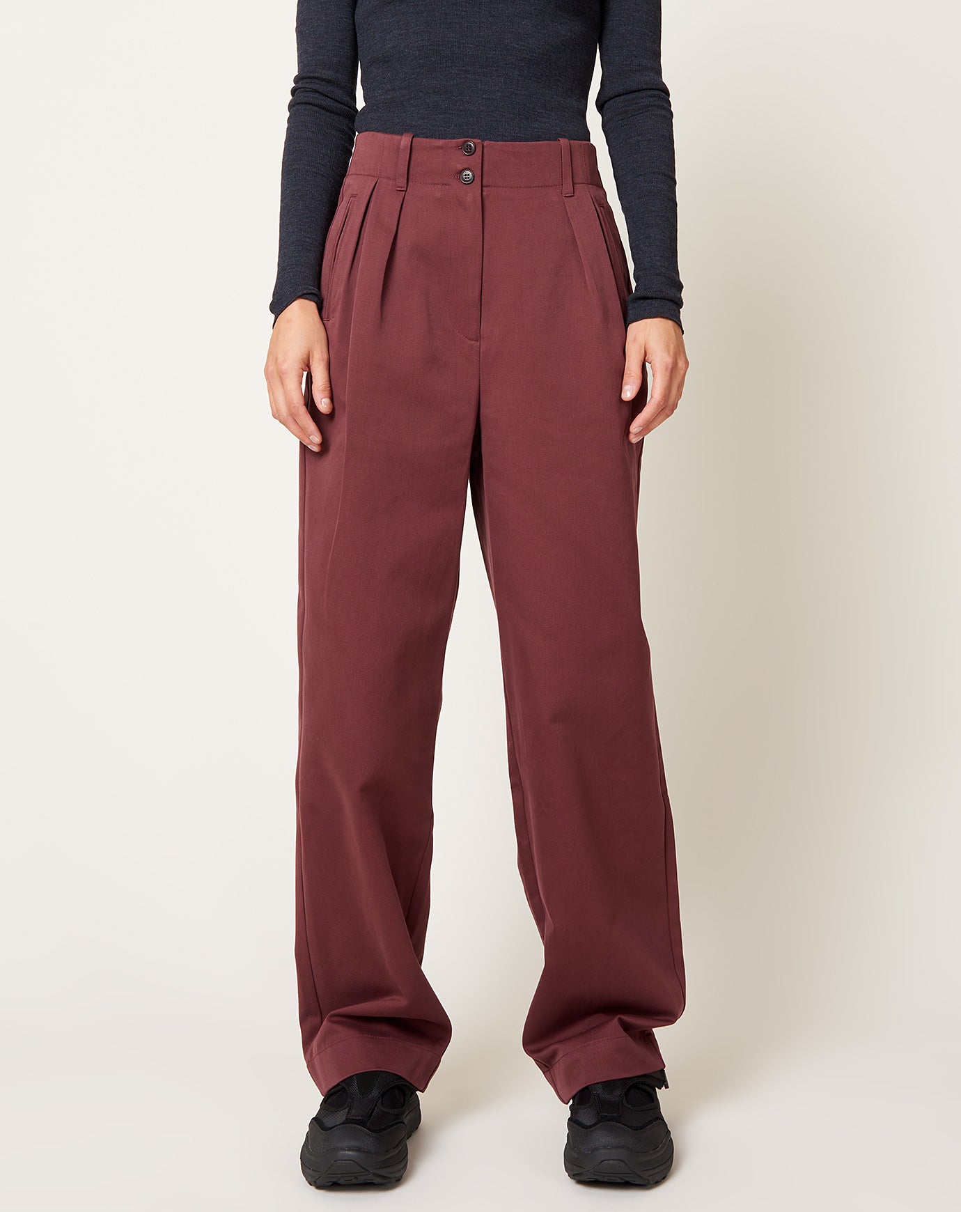 Skall Studio Painter Pants in Burgundy