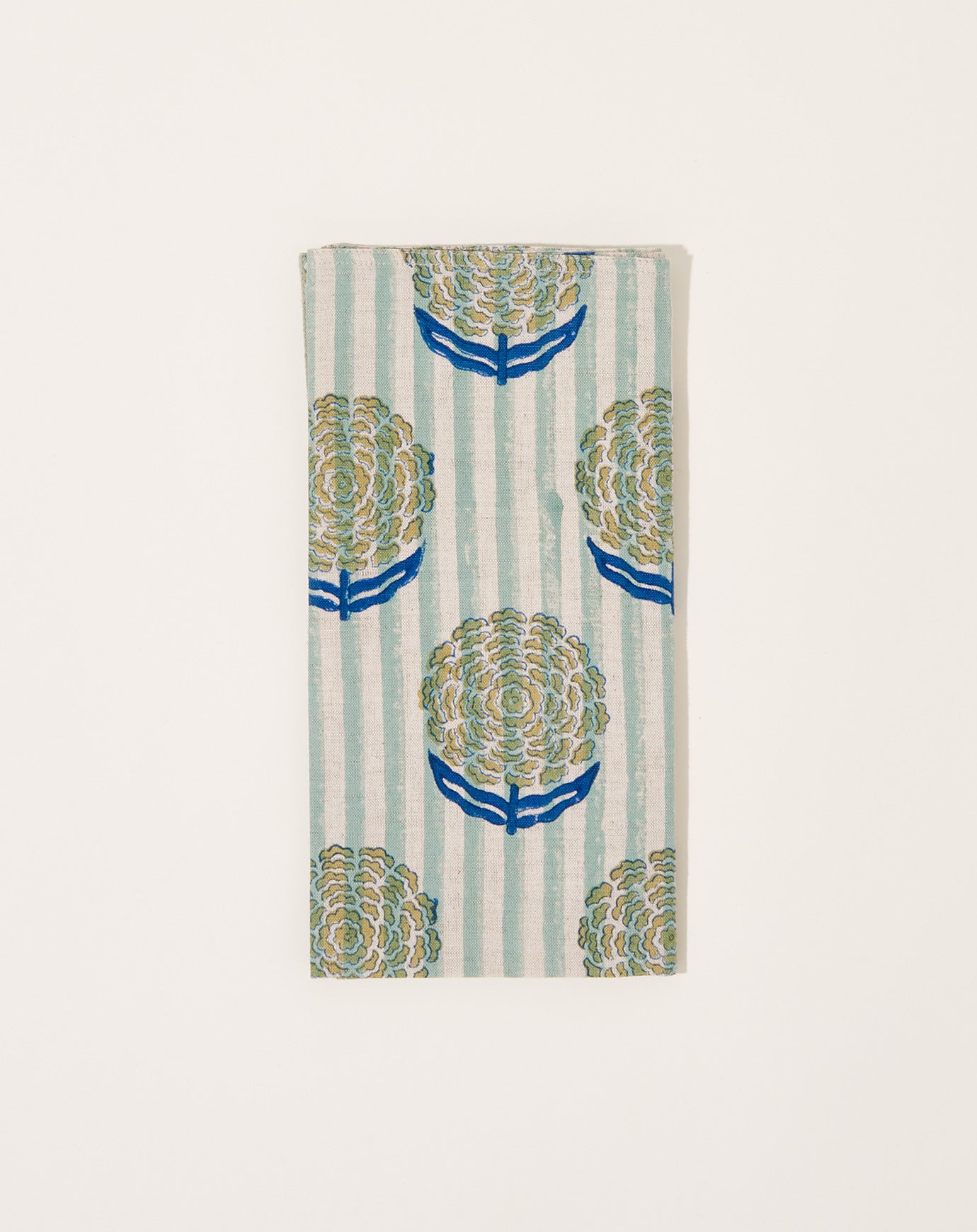 Soil to Studio Alisha Block Printed Table Napkins in Blue