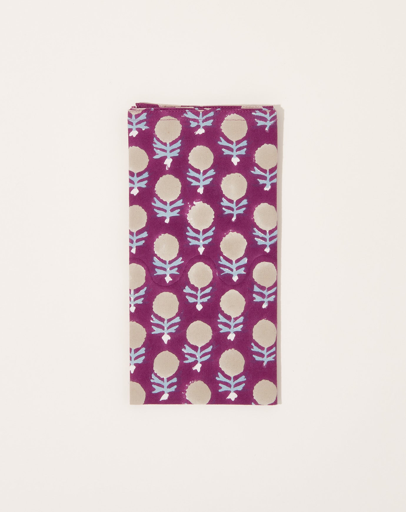 Soil to Studio Kesya Block Printed Table Napkins in Eggplant