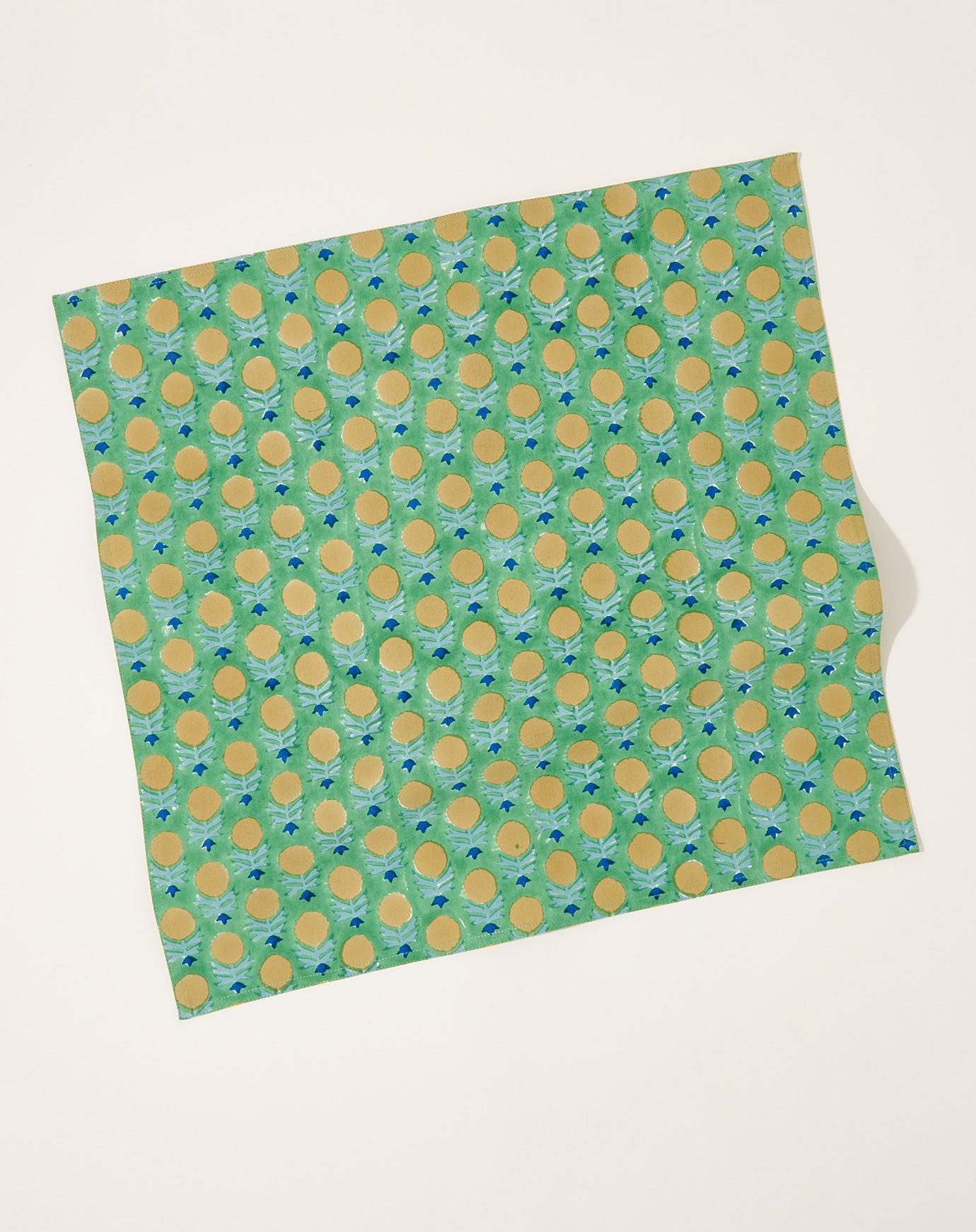 Soil to Studio Kesya Block Printed Table Napkins in Mint Green