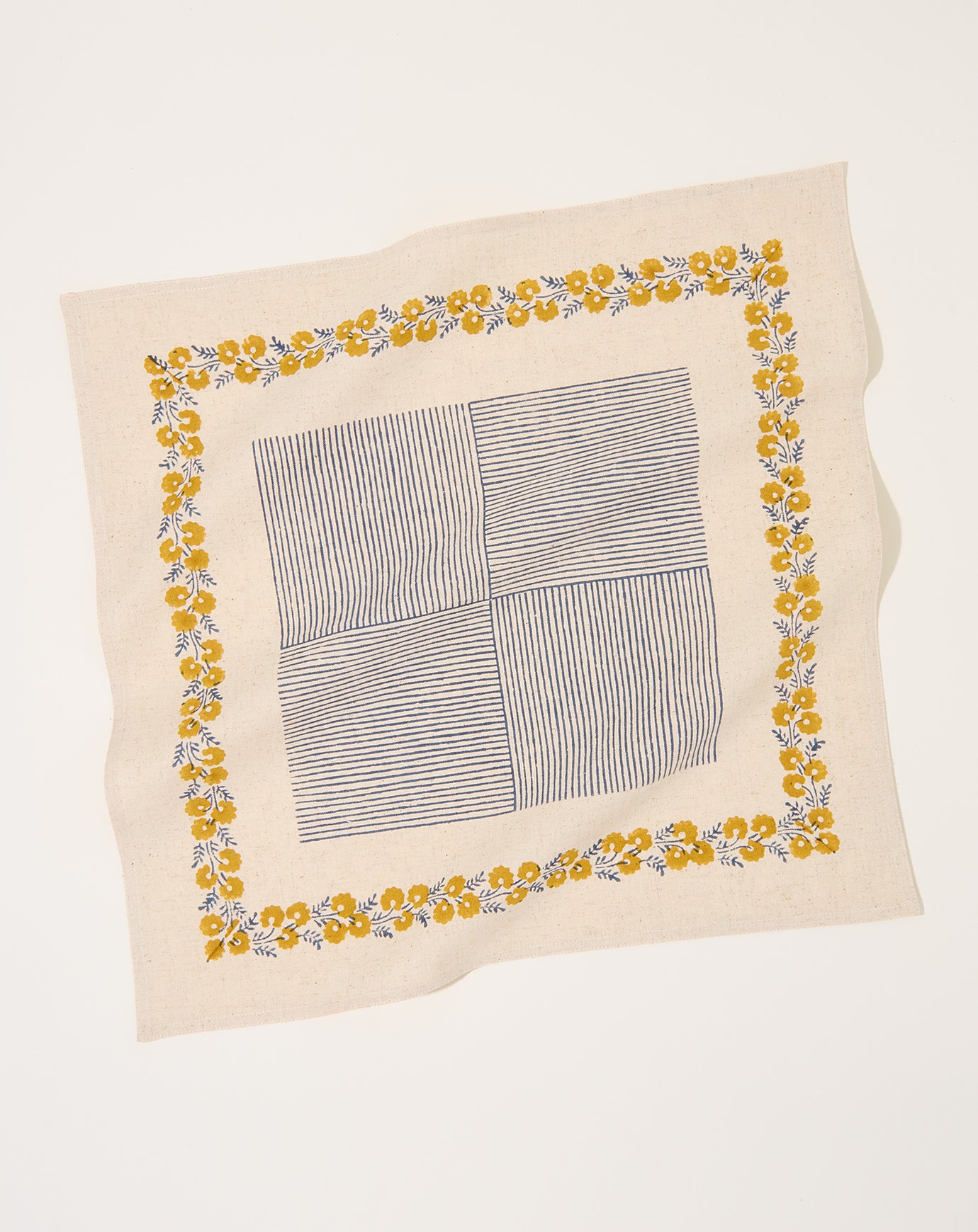 Soil to Studio Mehak Block Printed Table Napkins in Daffodil