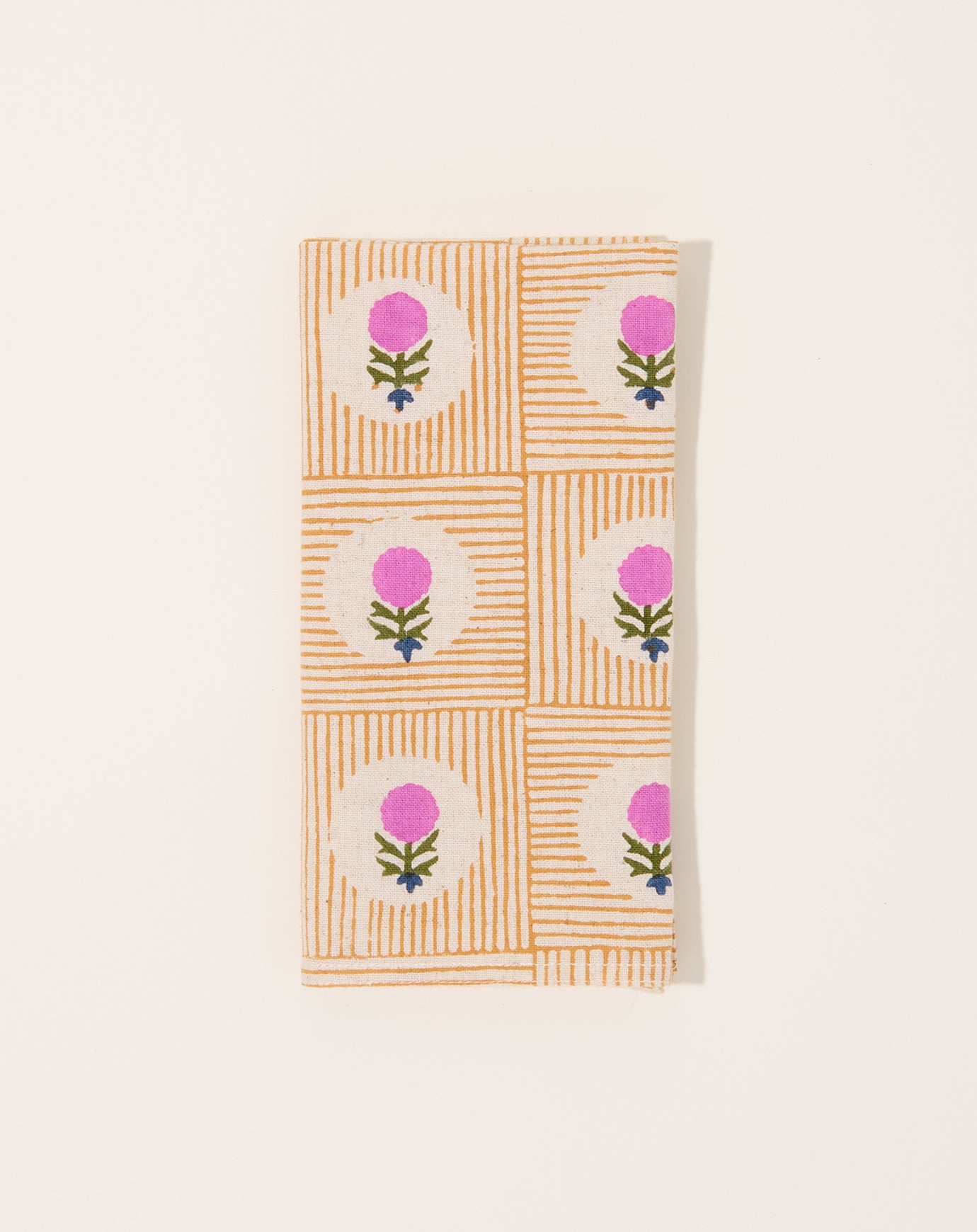 Soil to Studio Namita Block Printed Table Napkins in Fuchsia