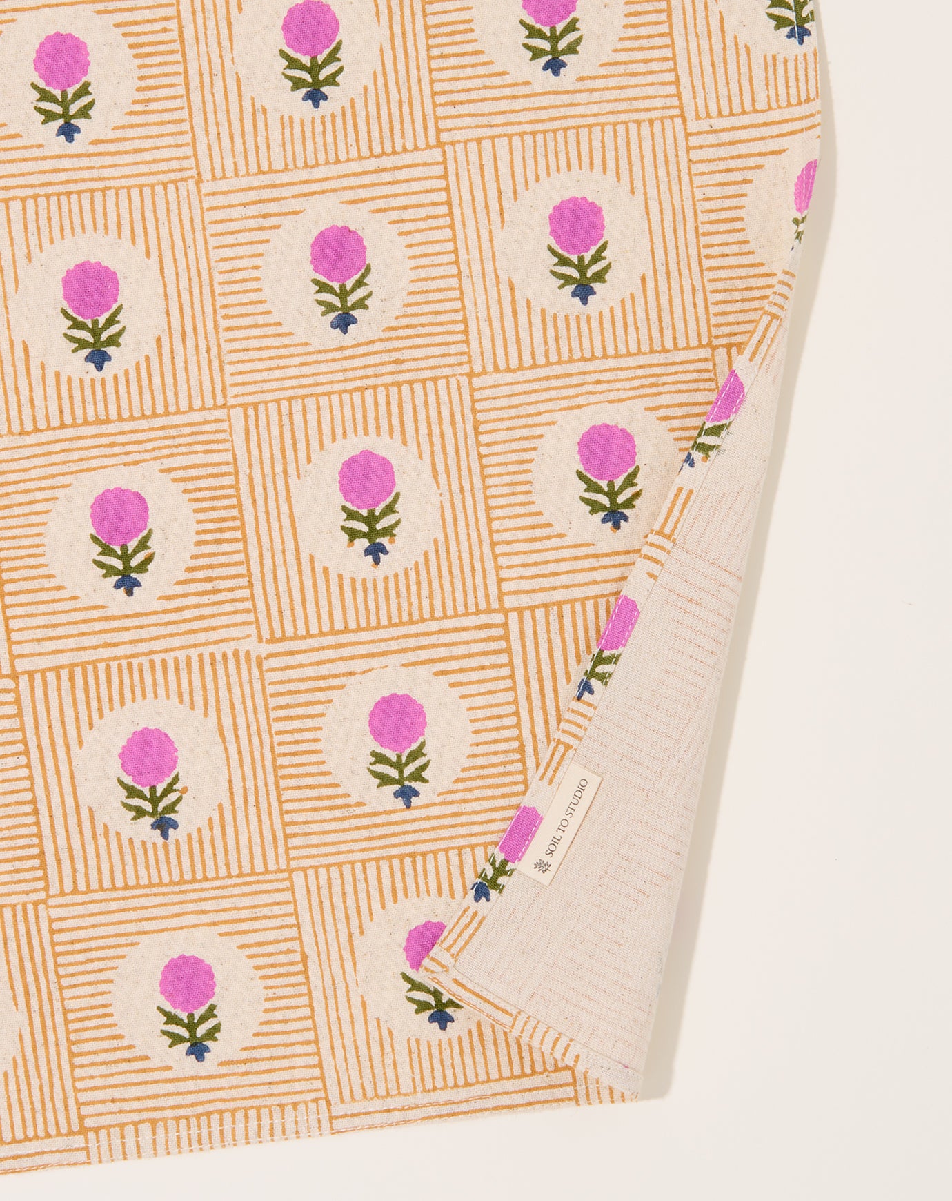 Soil to Studio Namita Block Printed Table Napkins in Fuchsia