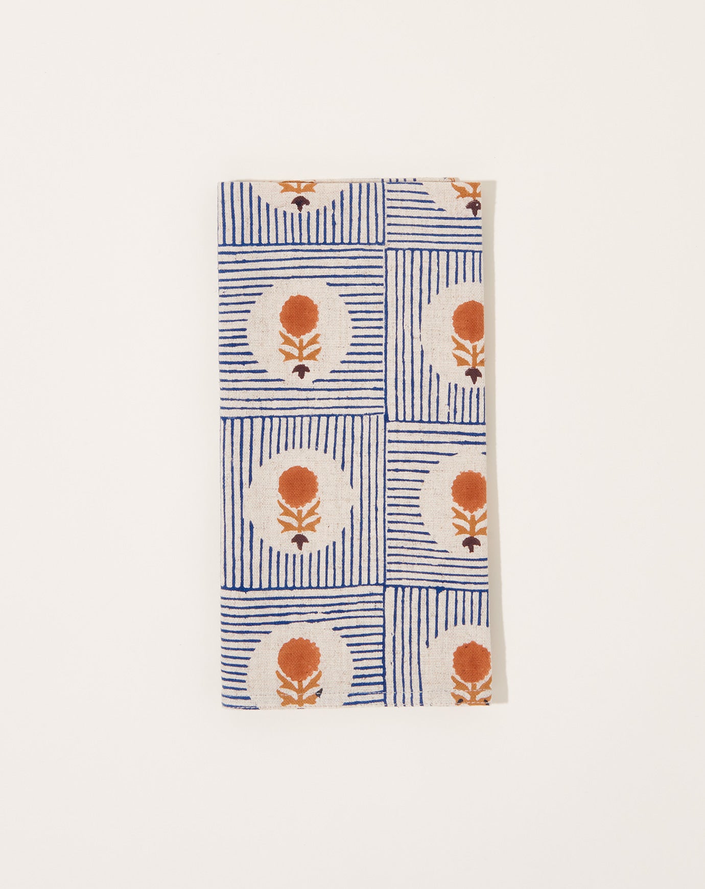 Soil to Studio Namita Block Printed Table Napkins in Ink Blue