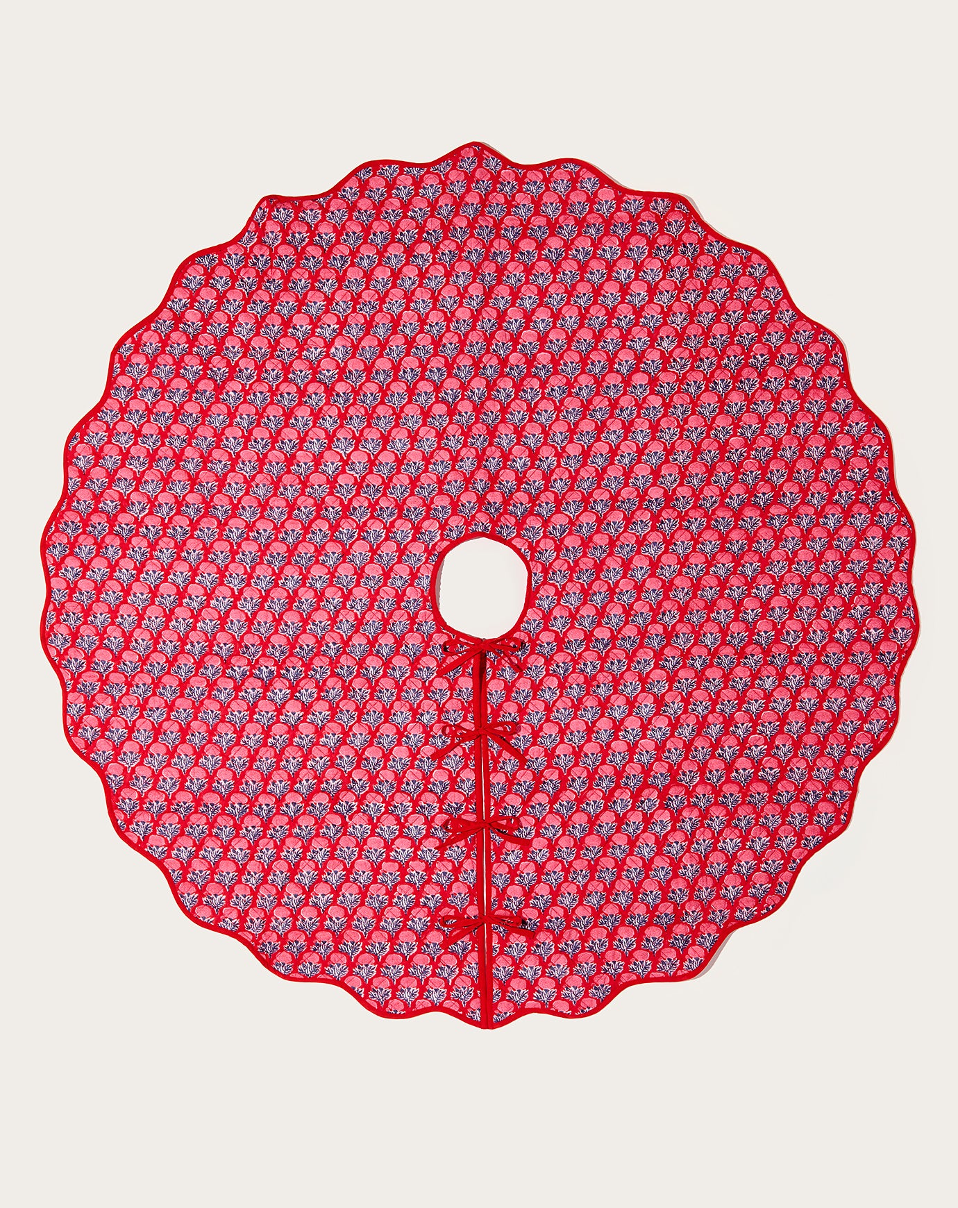 Soil to Studio Sonya Christmas Tree Skirt in Red