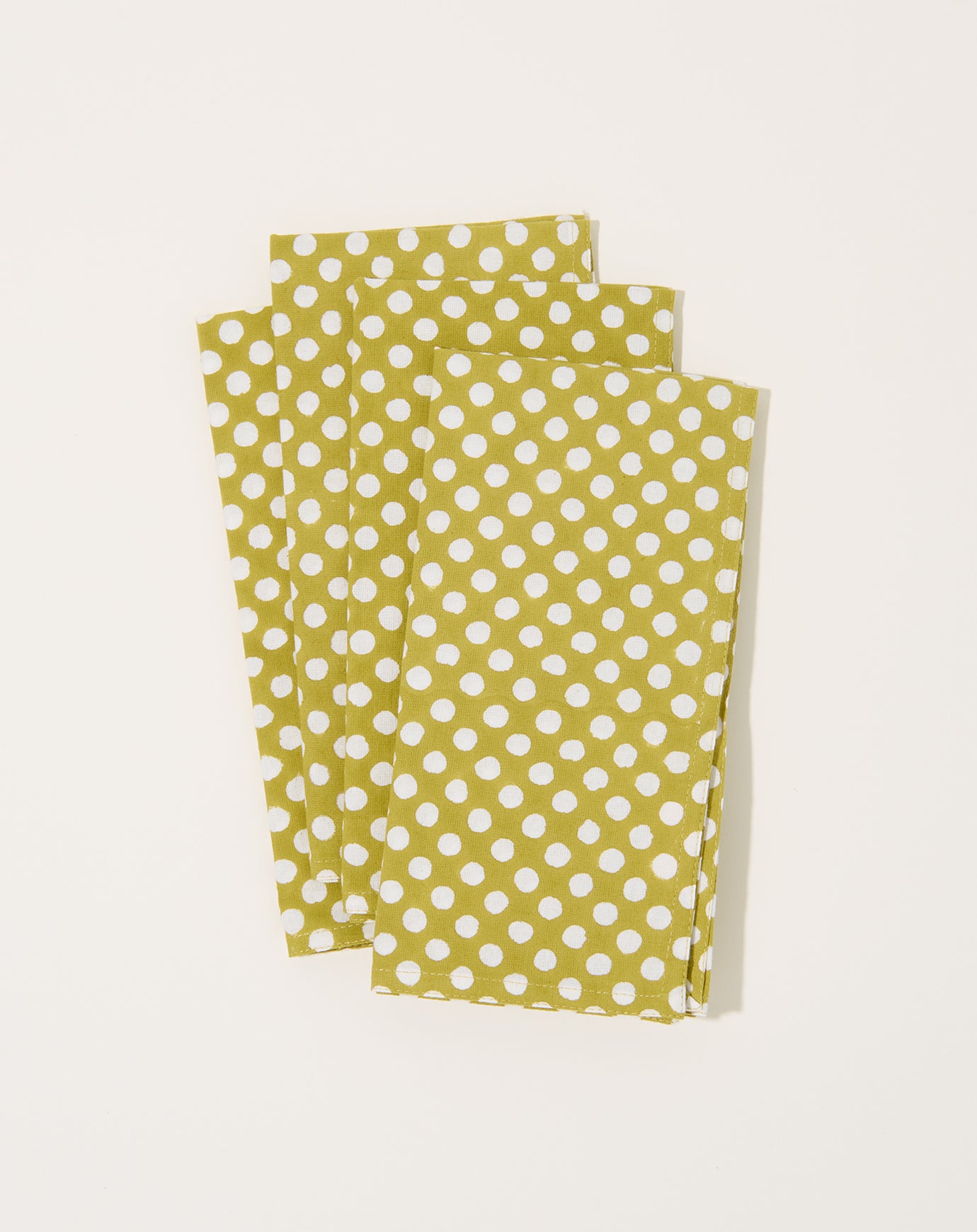 Soil to Studio Syra Block Printed Table Napkins in Warm Olive