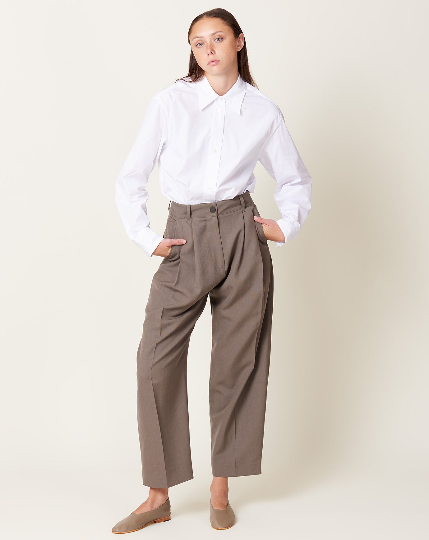 Studio Nicholson Acuna Pant in Reed Light Tech Wool