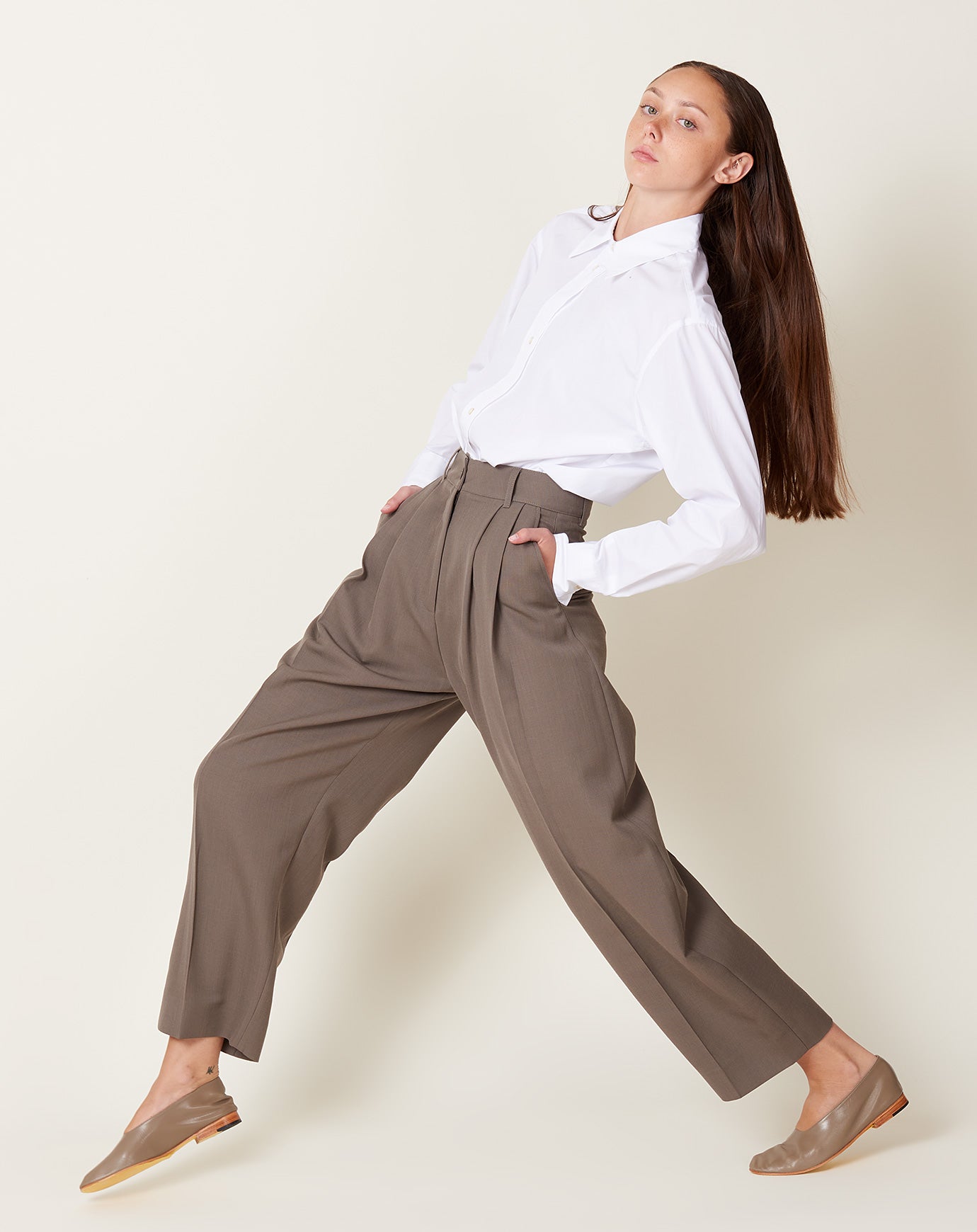 Studio Nicholson Acuna Pant in Reed Light Tech Wool