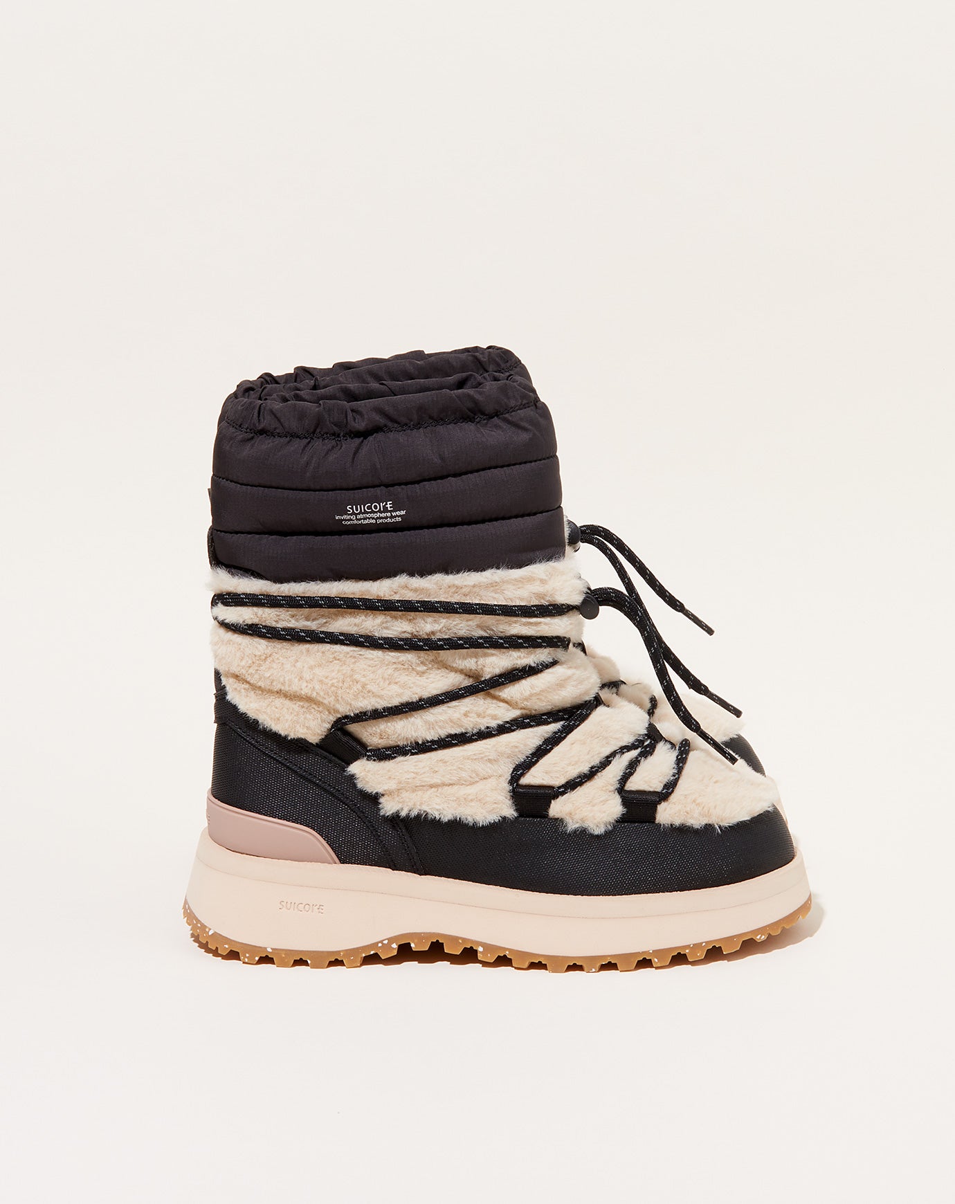 Suicoke BOWER-ab-HI-FUR Boot in Black & Beige