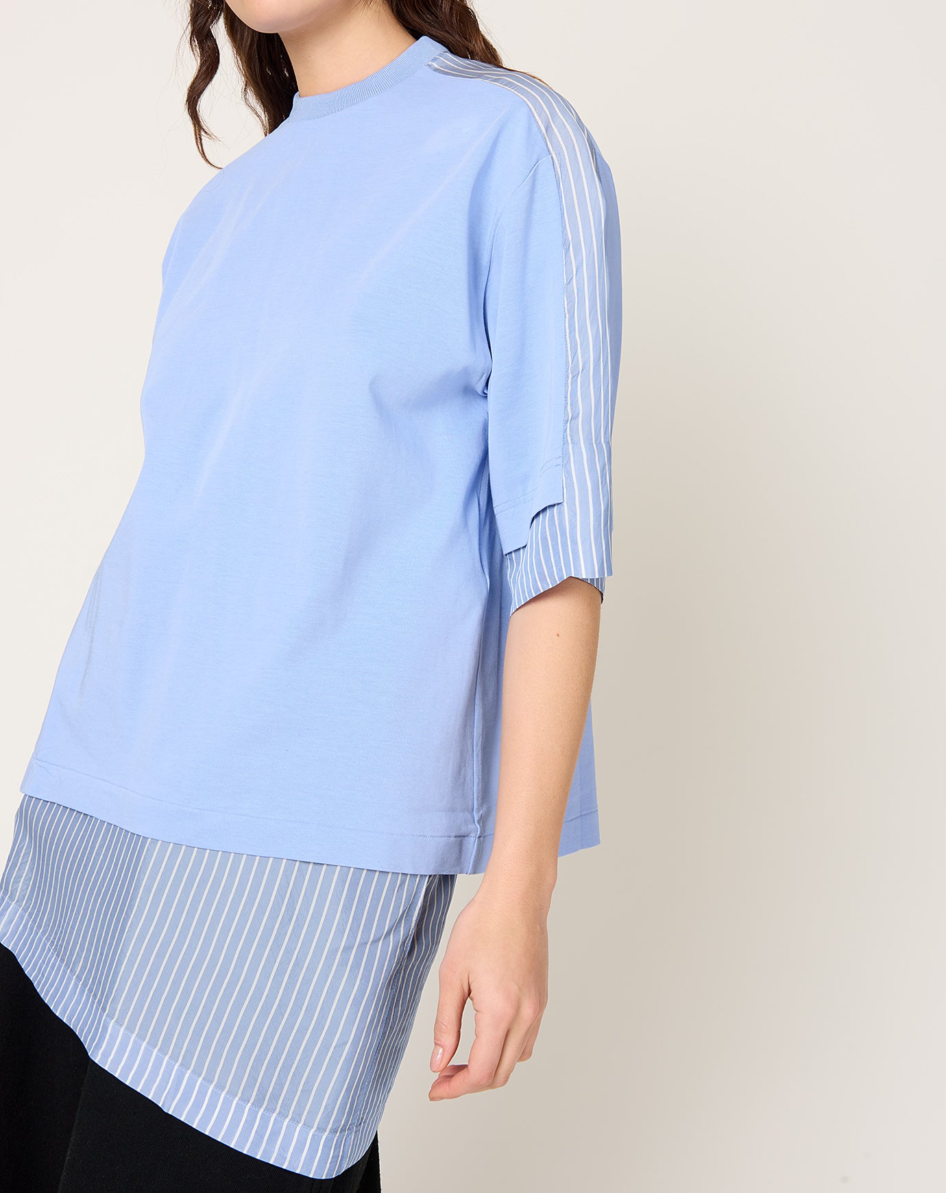 TOGA Archives Cotton Jersey T-Shirt in Light Blue