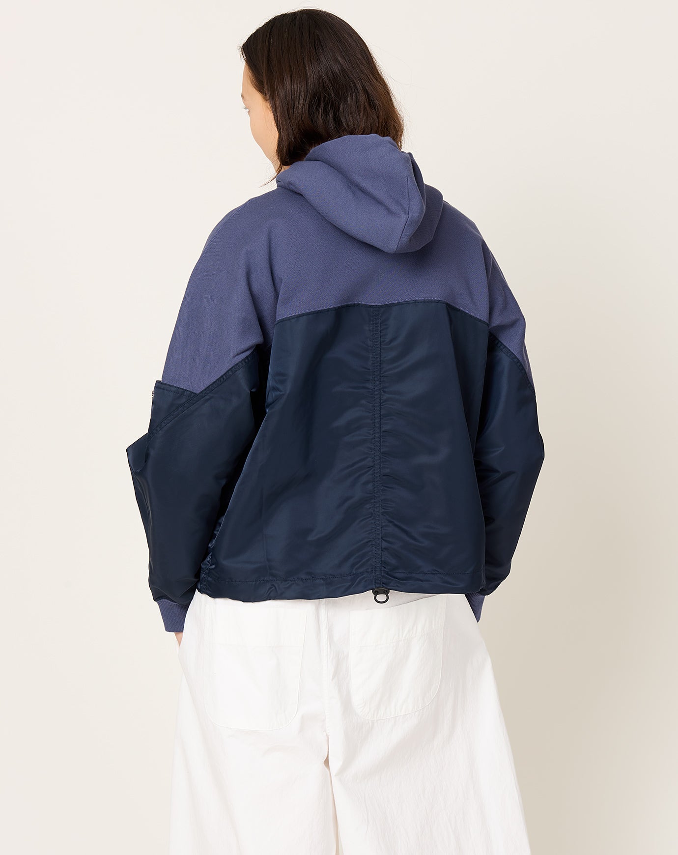 TOGA Archives Cotton Nylon Hoodie Navy