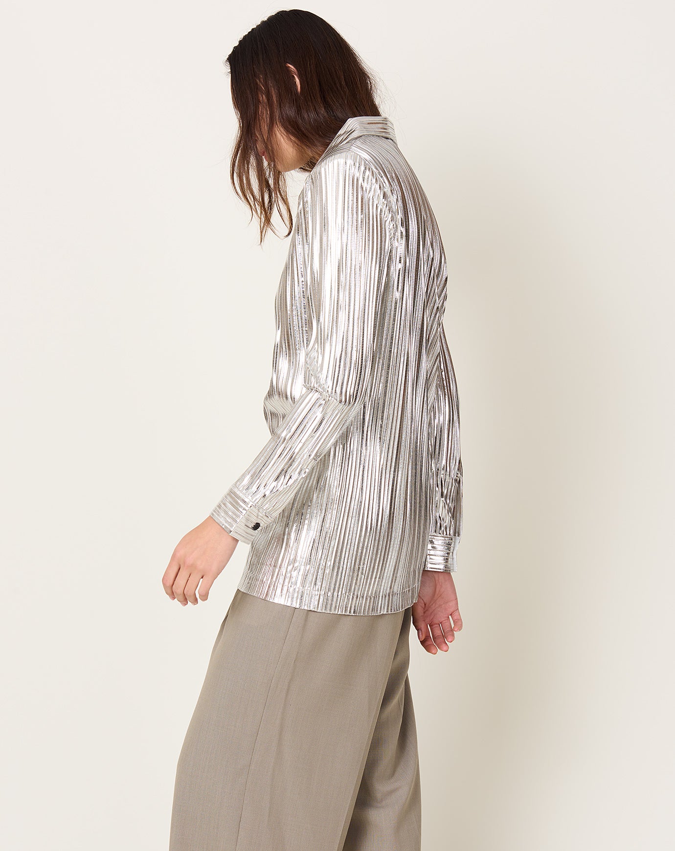 TOGA Archives Folio Print Polo Shirt in Silver