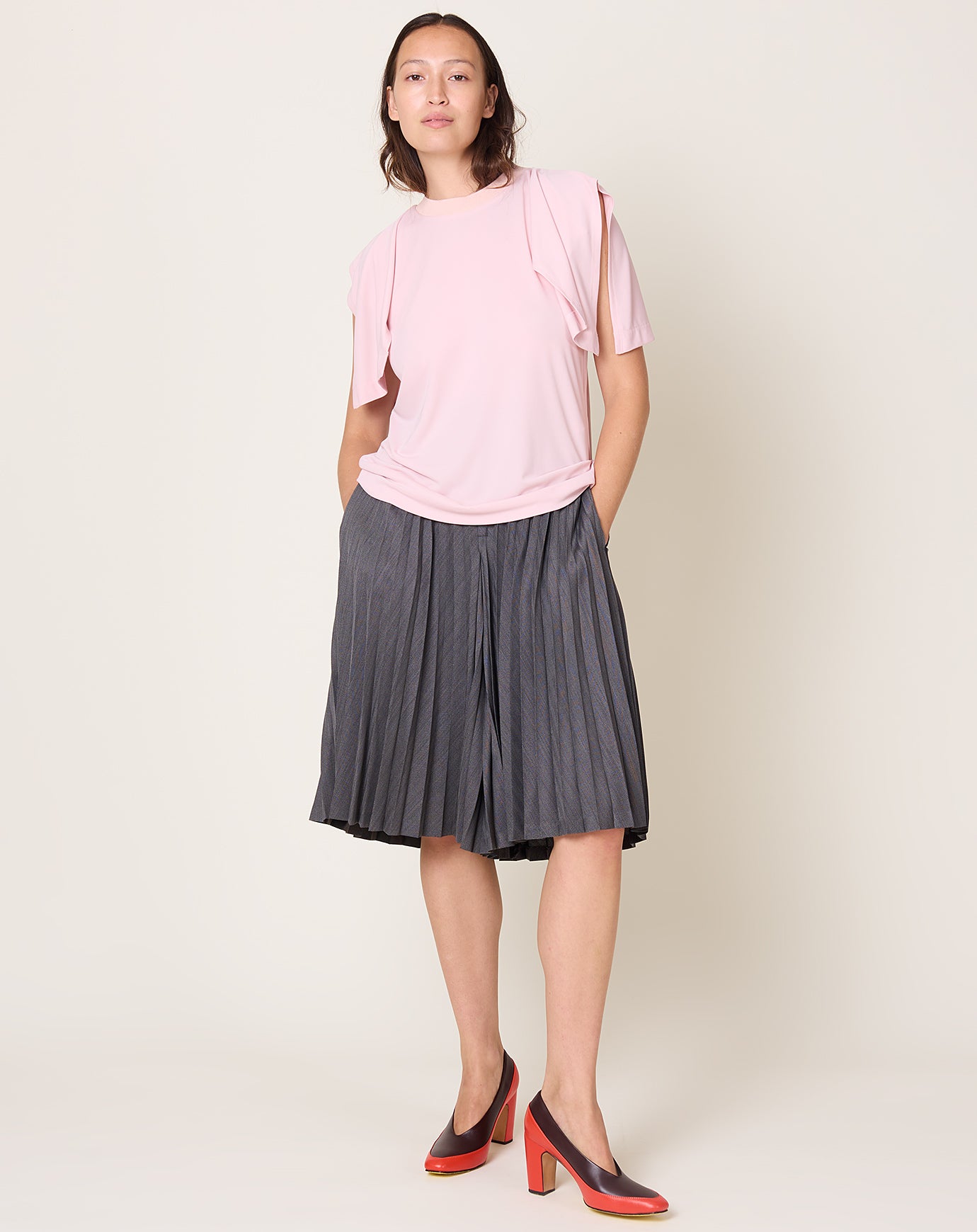 TOGA Archives High Twist Smooth Jersey Top in Pink