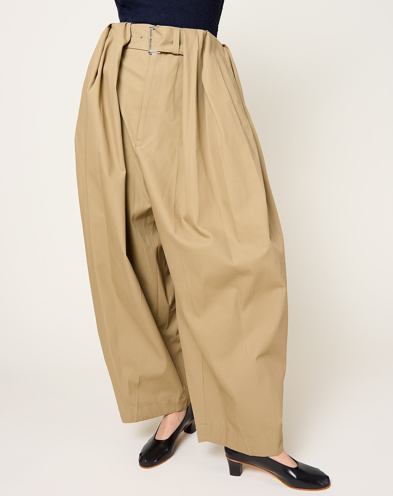 TOGA Archives High Twist Twill Wide Pants in Beige