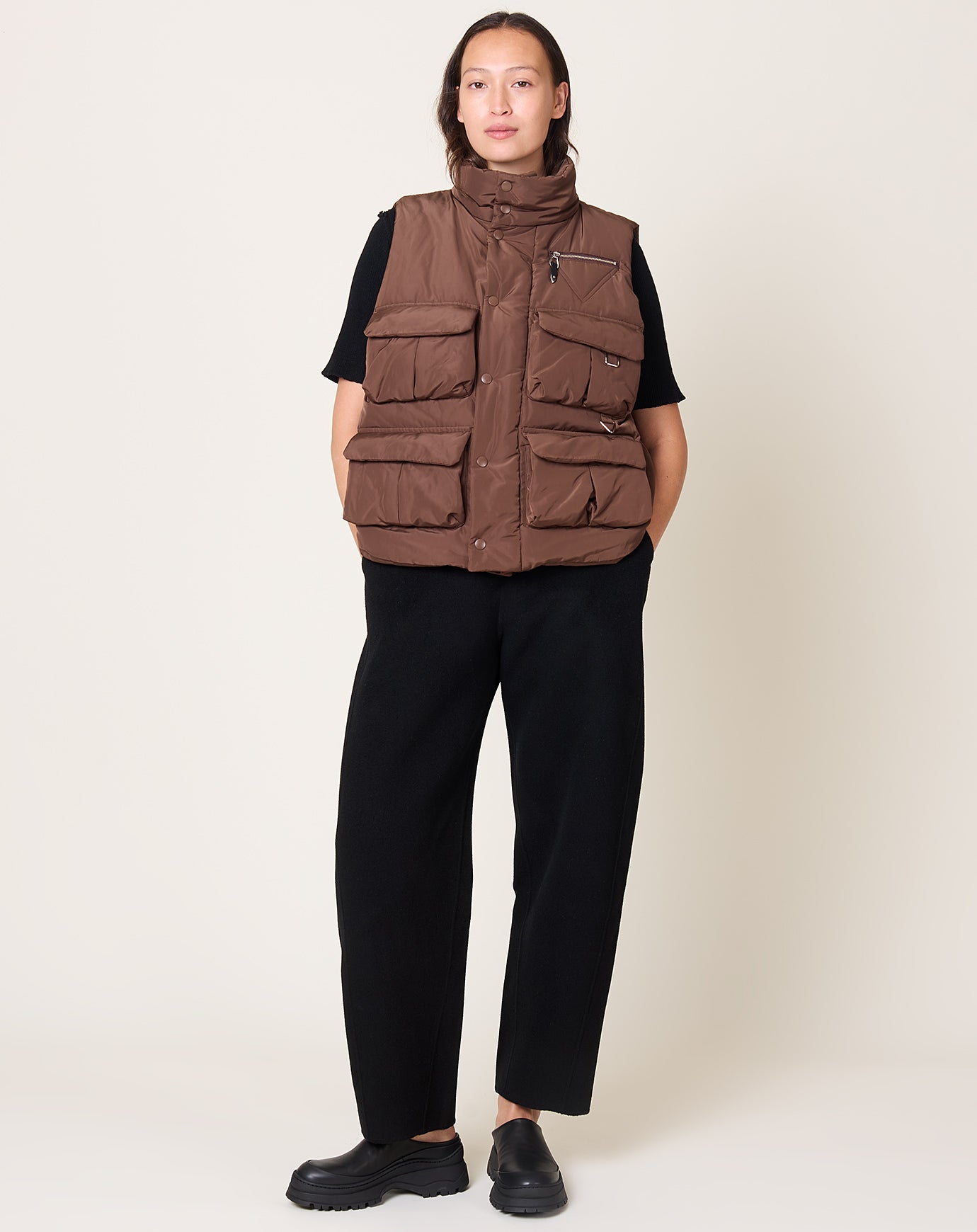 TOGA Archives Padded Vest in Brown
