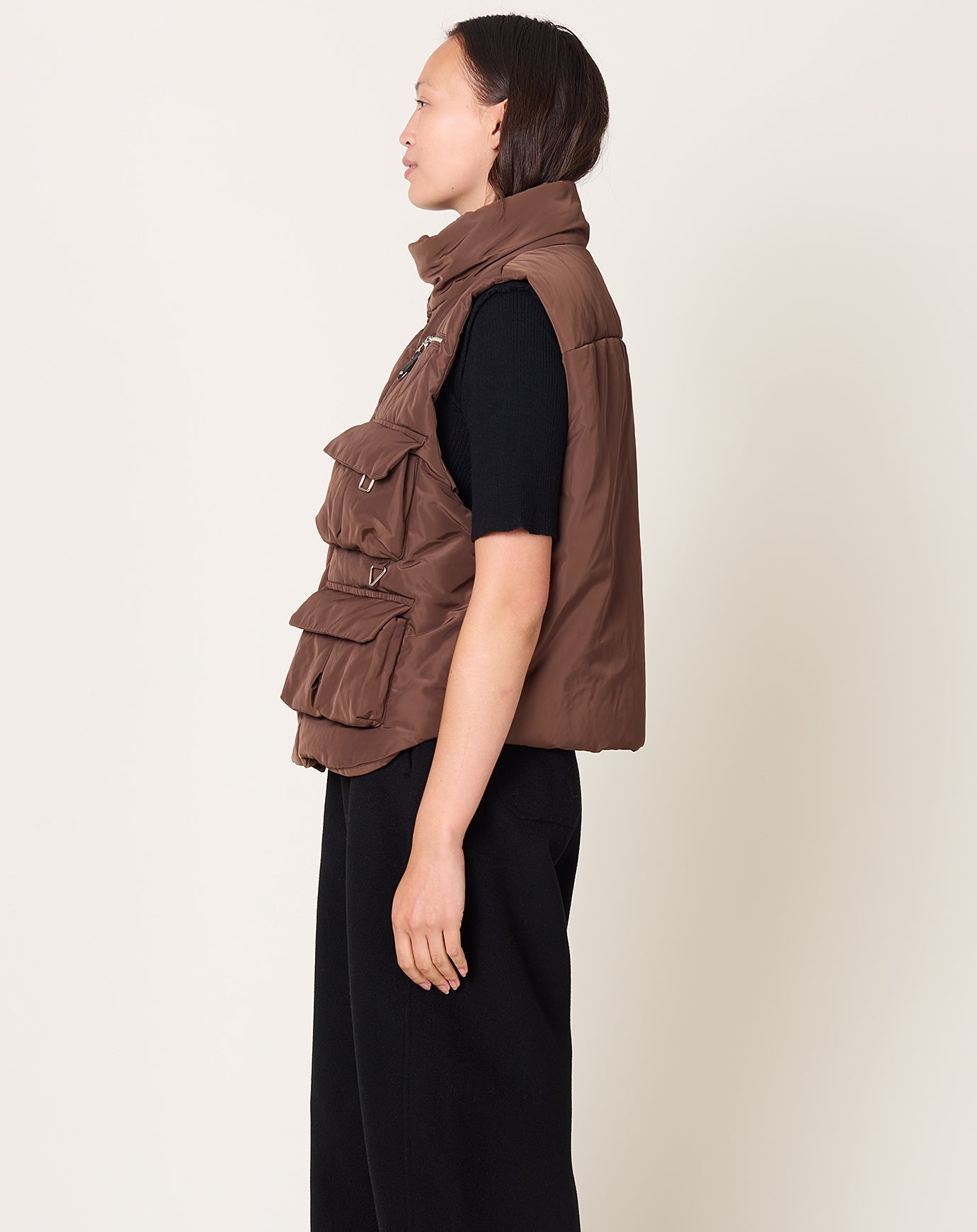 TOGA Archives Padded Vest in Brown