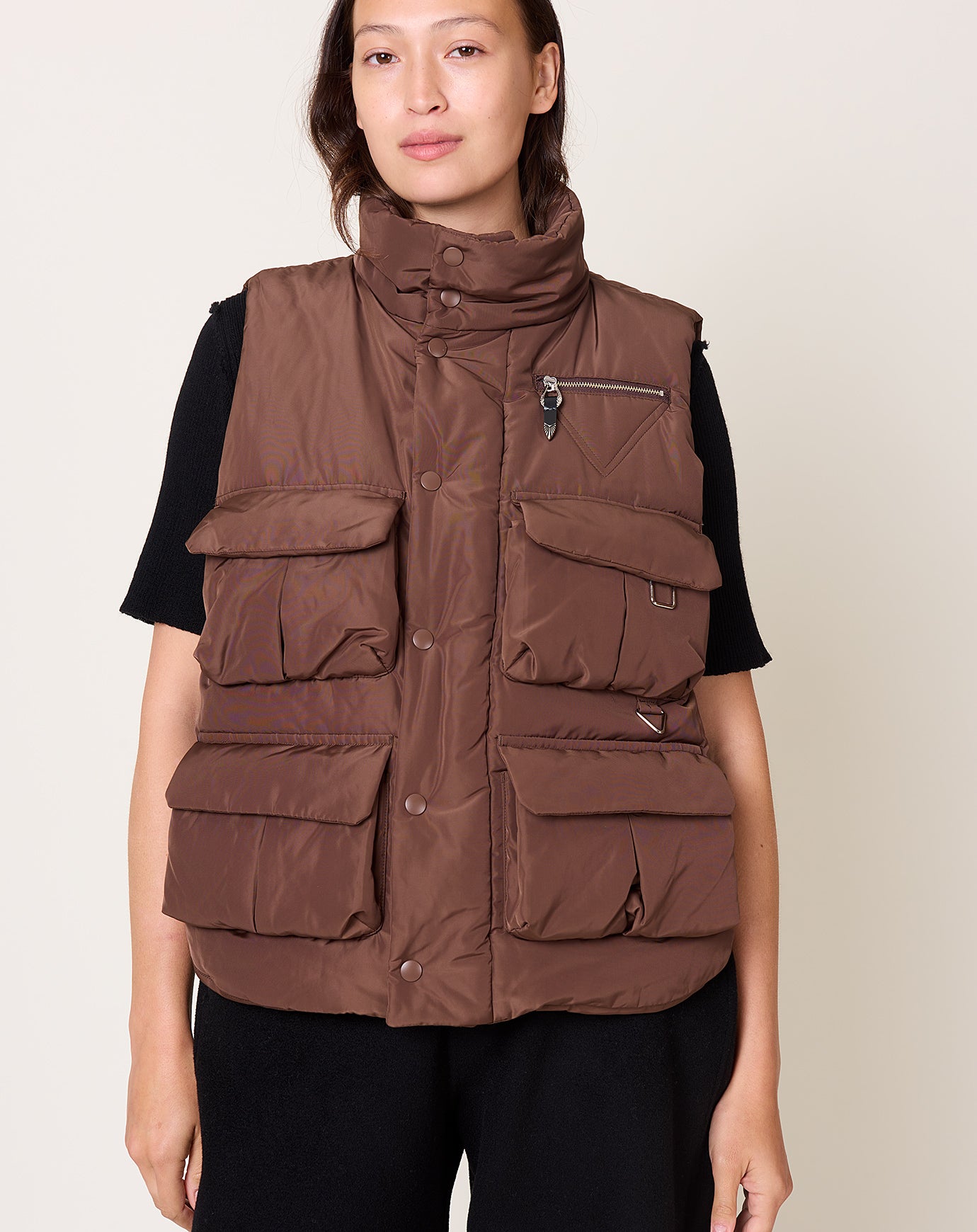 TOGA Archives Padded Vest in Brown