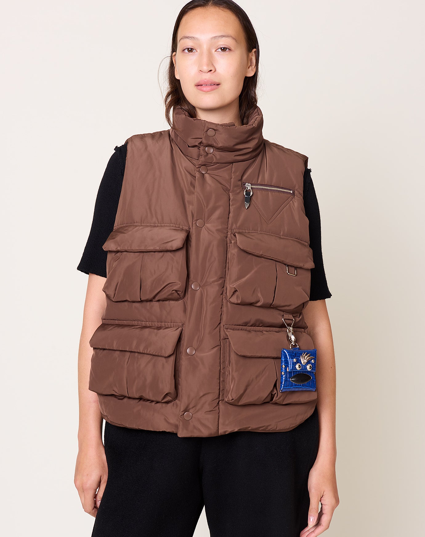 TOGA Archives Padded Vest in Brown