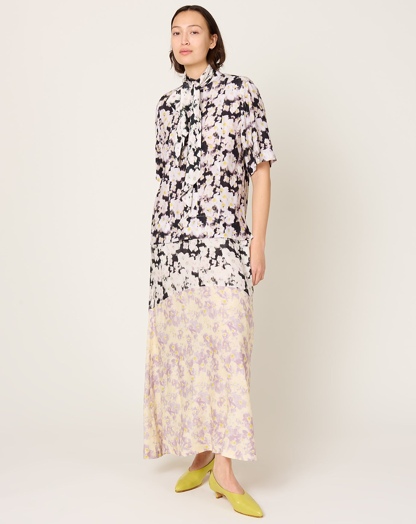 TOGA Archives Rayon Print Dress in Yellow