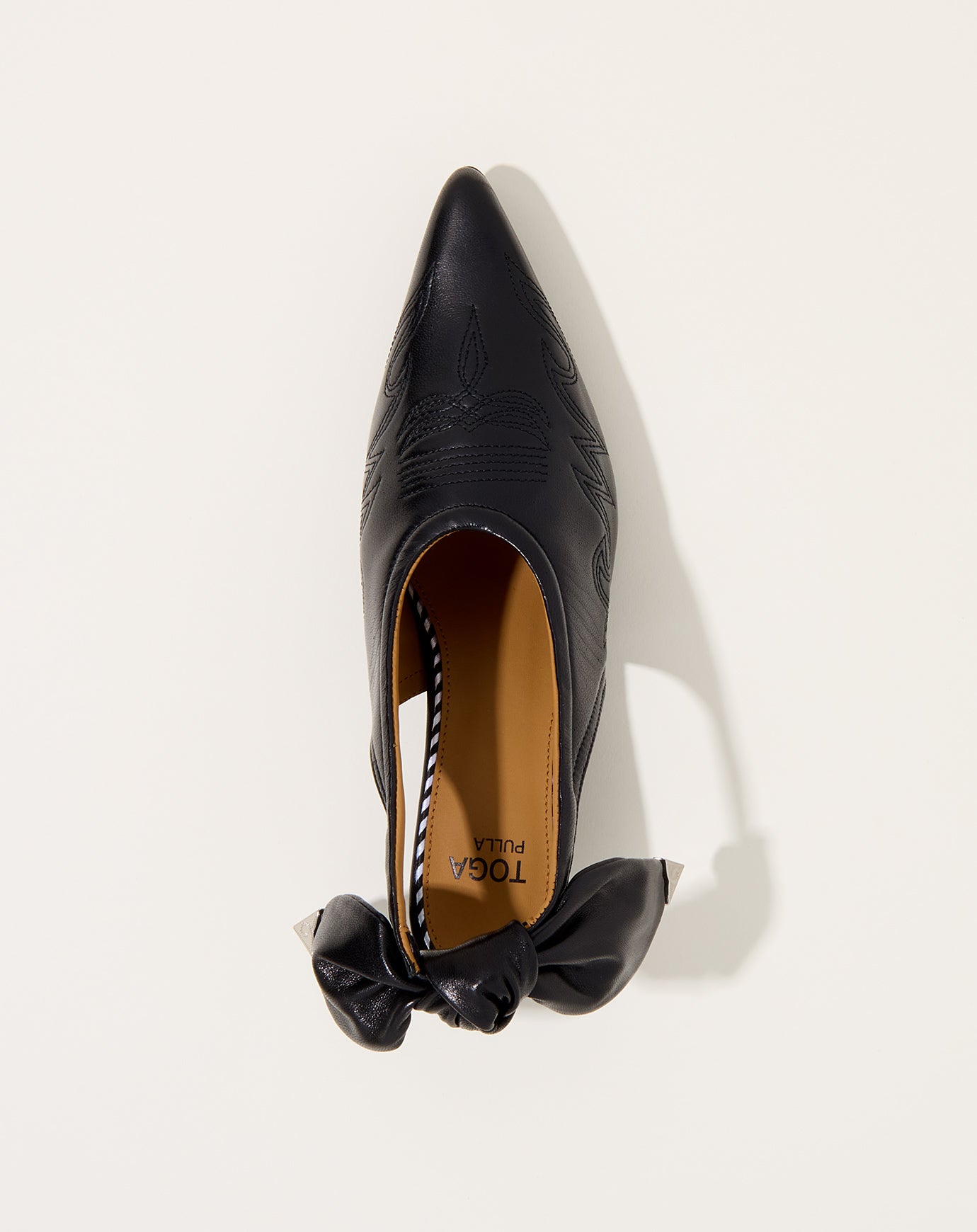 TOGA Archives Tie Back Embroidered Pump in Black