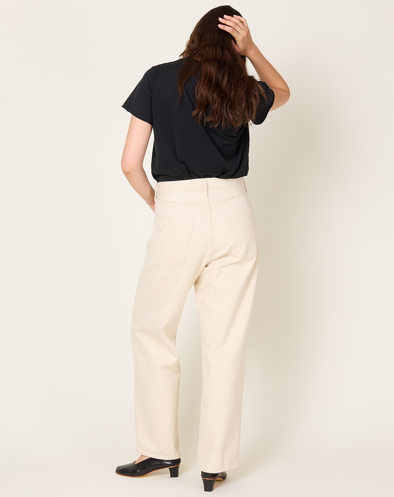 Yoko Sakamoto 5 Pocket Straight Pants in Ecru