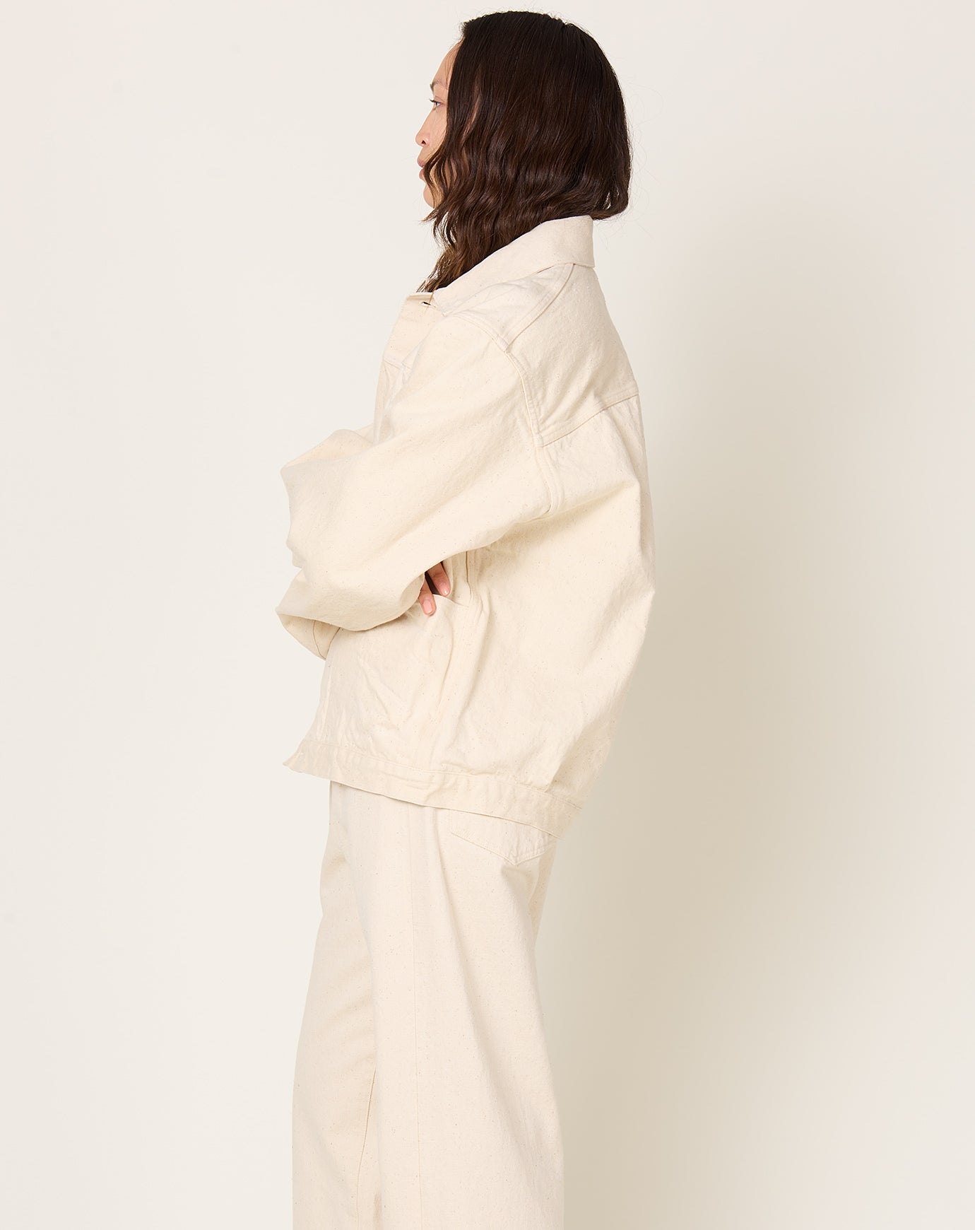 Yoko Sakamoto Pleats Jacket in Ecru