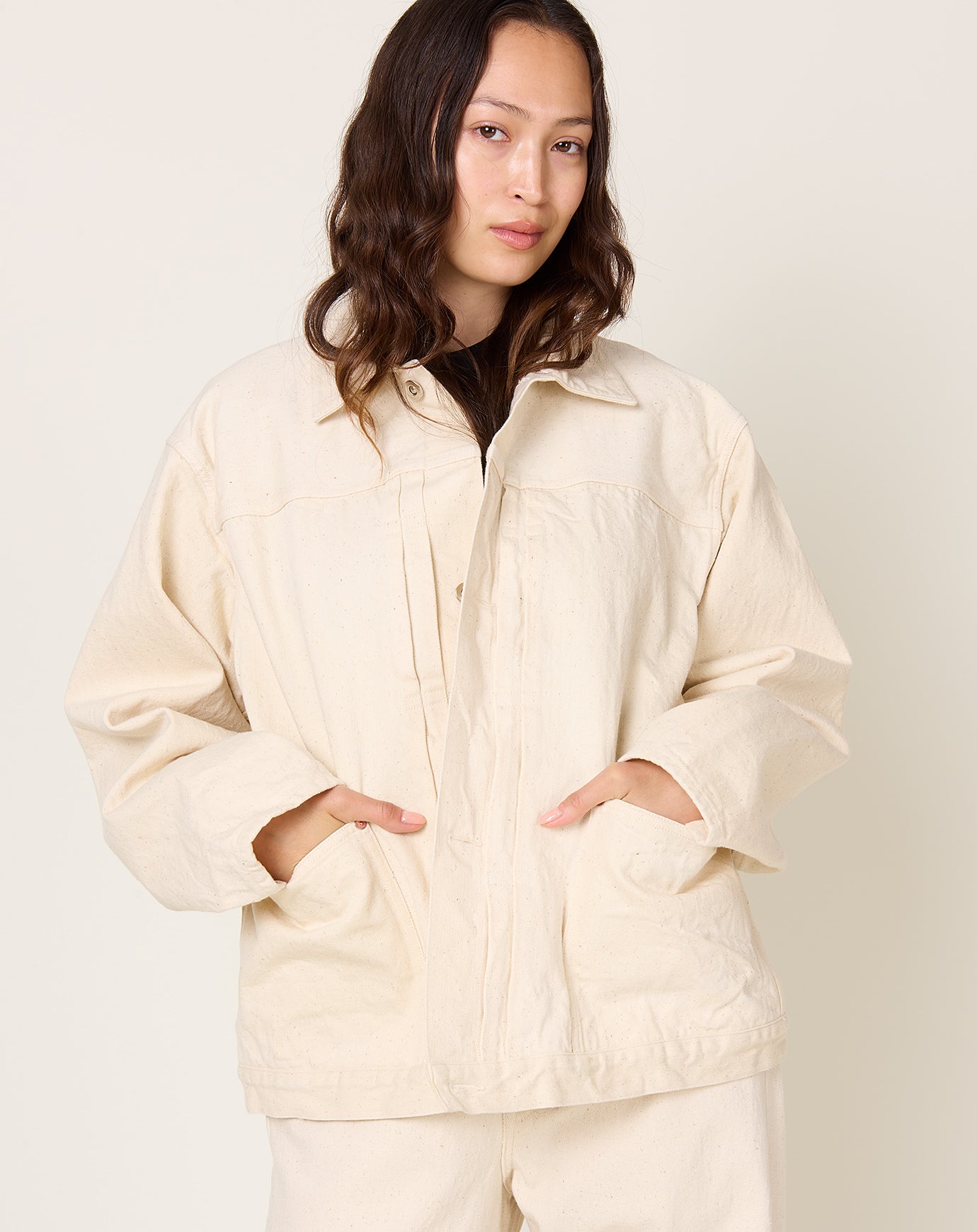 Yoko Sakamoto Pleats Jacket in Ecru