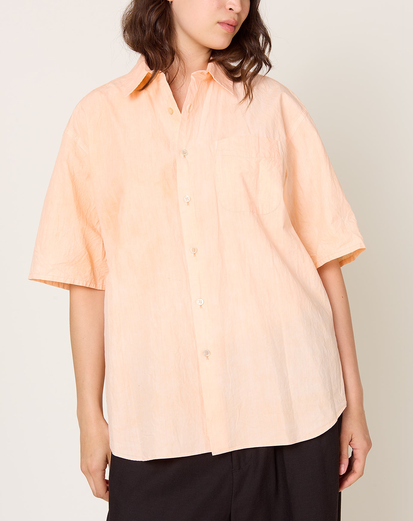 Yoko Sakamoto Regular Collar S/S Shirt in Vermillion