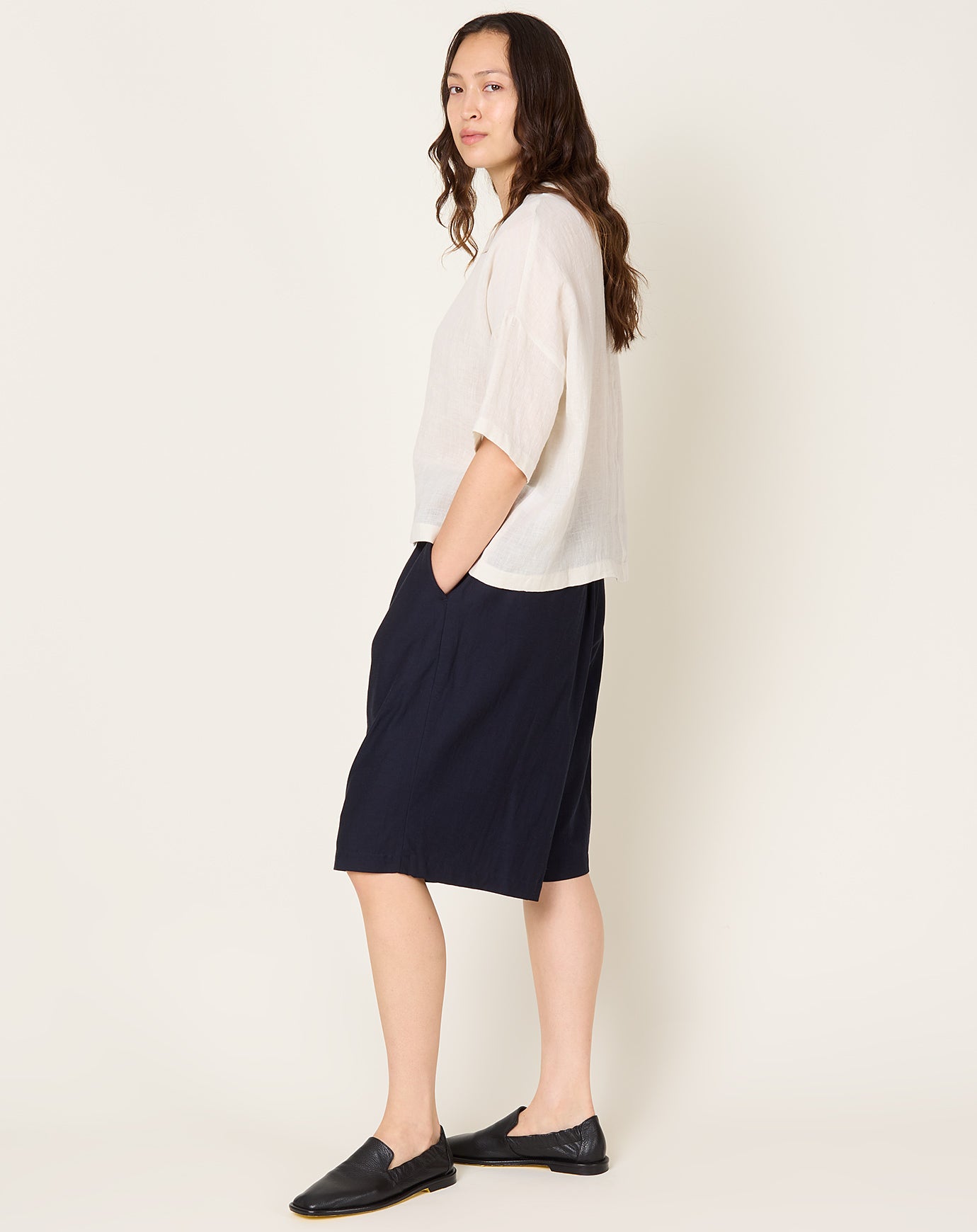 Yoko Sakamoto Relax Easy Shorts in Navy