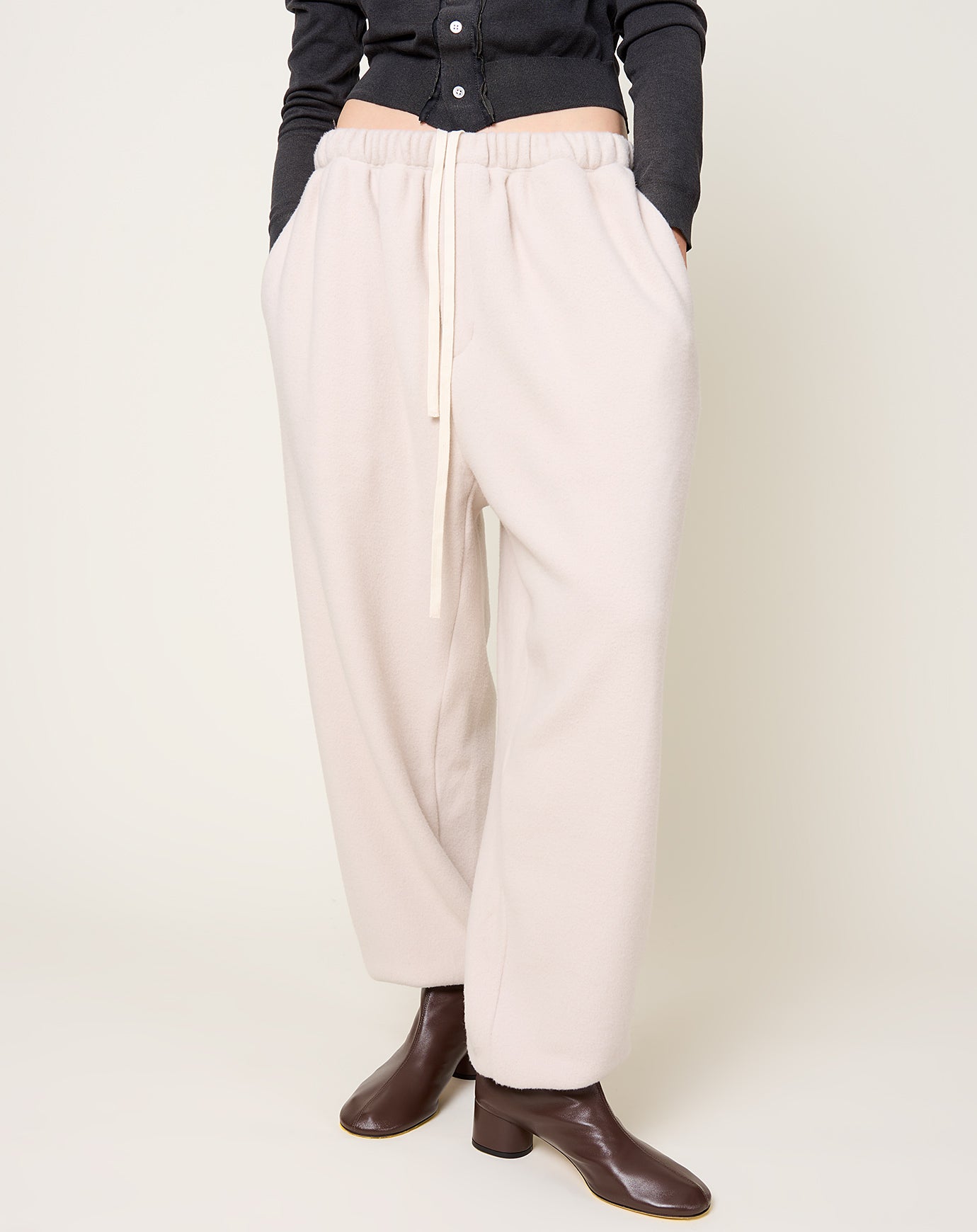 Yoko Sakamoto Track Pants in Ecru