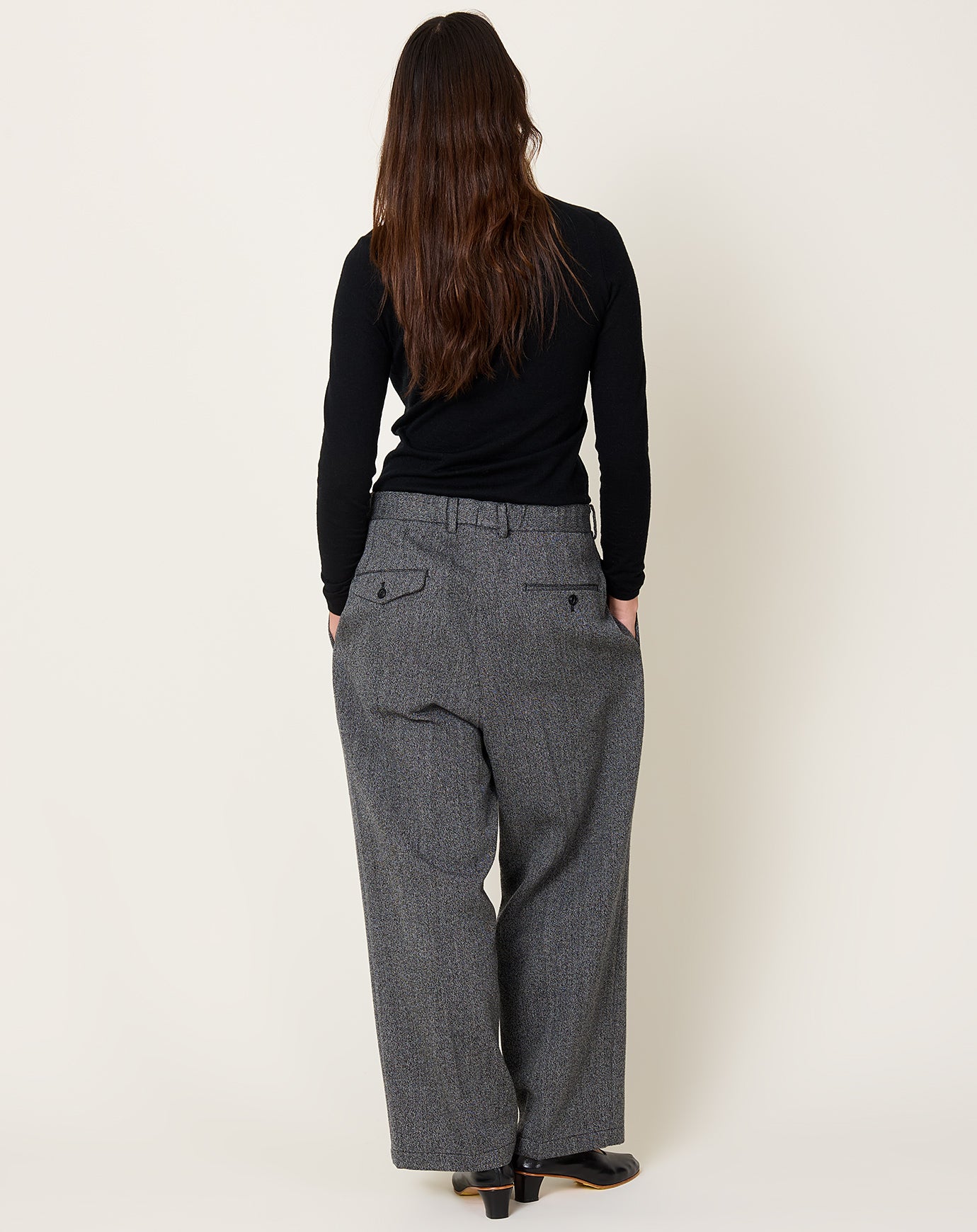 Yoko Sakamoto Whipcord Double Pleated Trousers